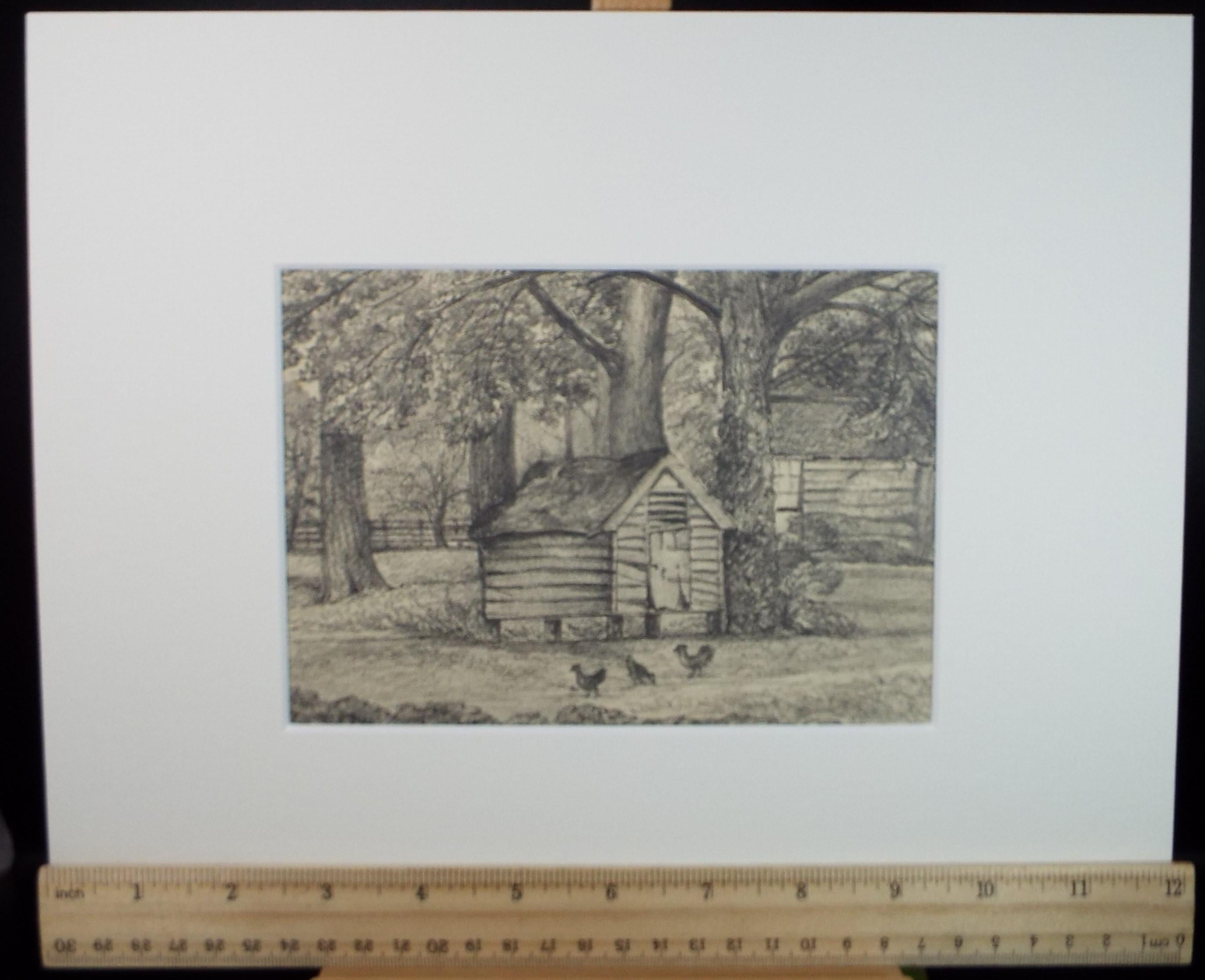 Original Pencil drawing, 'Chicken House, Beeston Park, Dated 1873', artist unknown