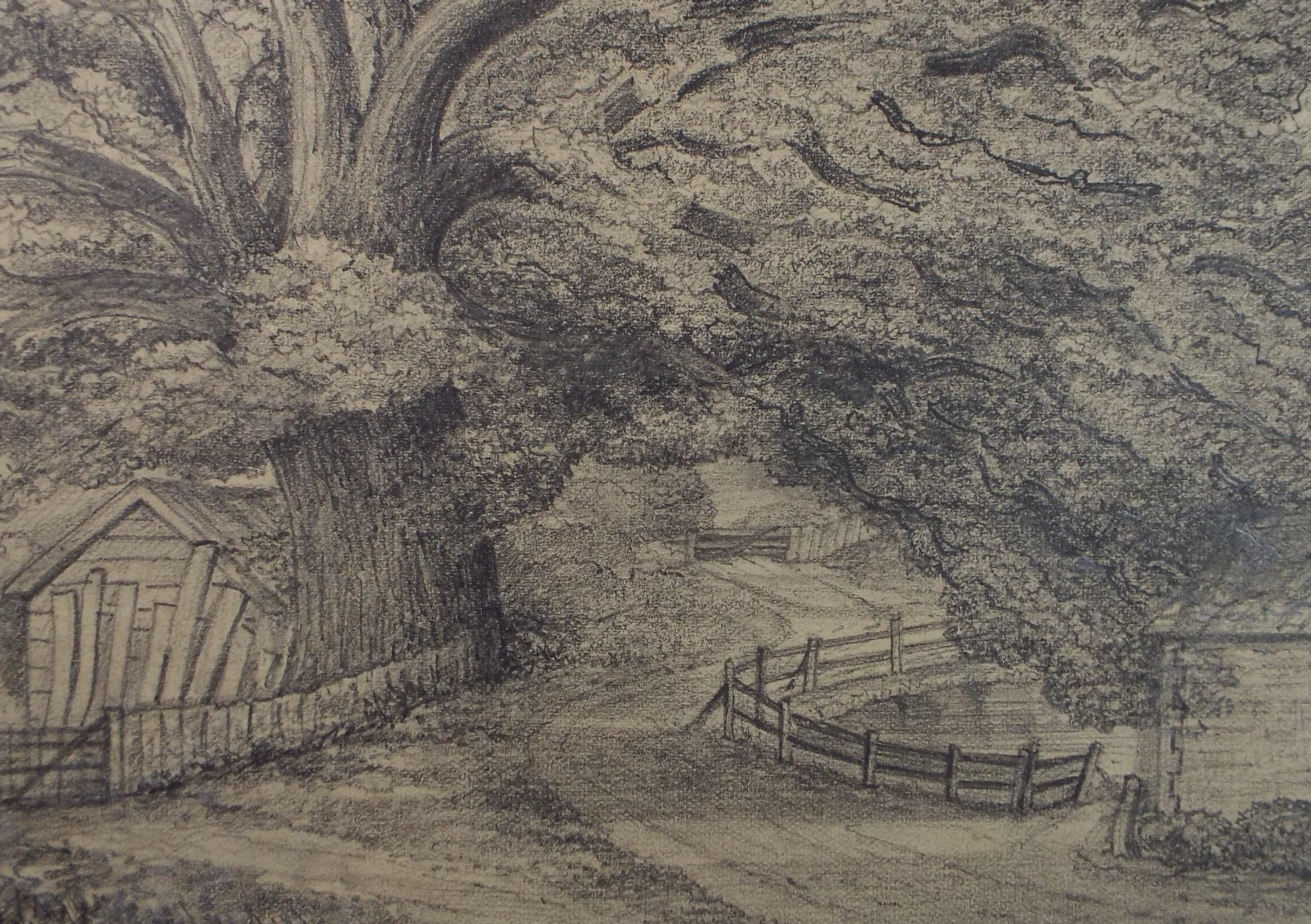 Original Pencil drawing, 'Beeston Park', Dated 1874', artist unknown