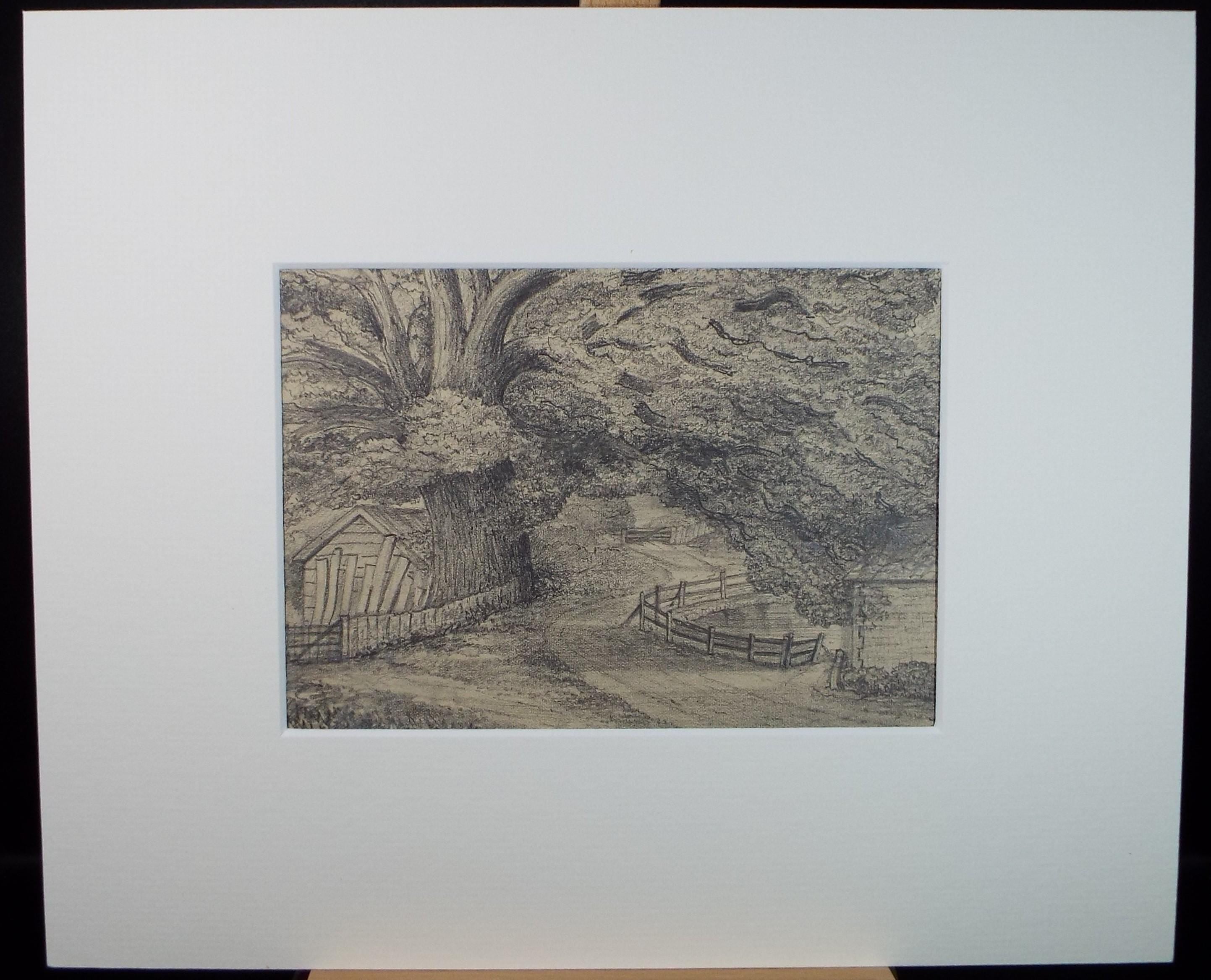 Original Pencil drawing, 'Beeston Park', Dated 1874', artist unknown