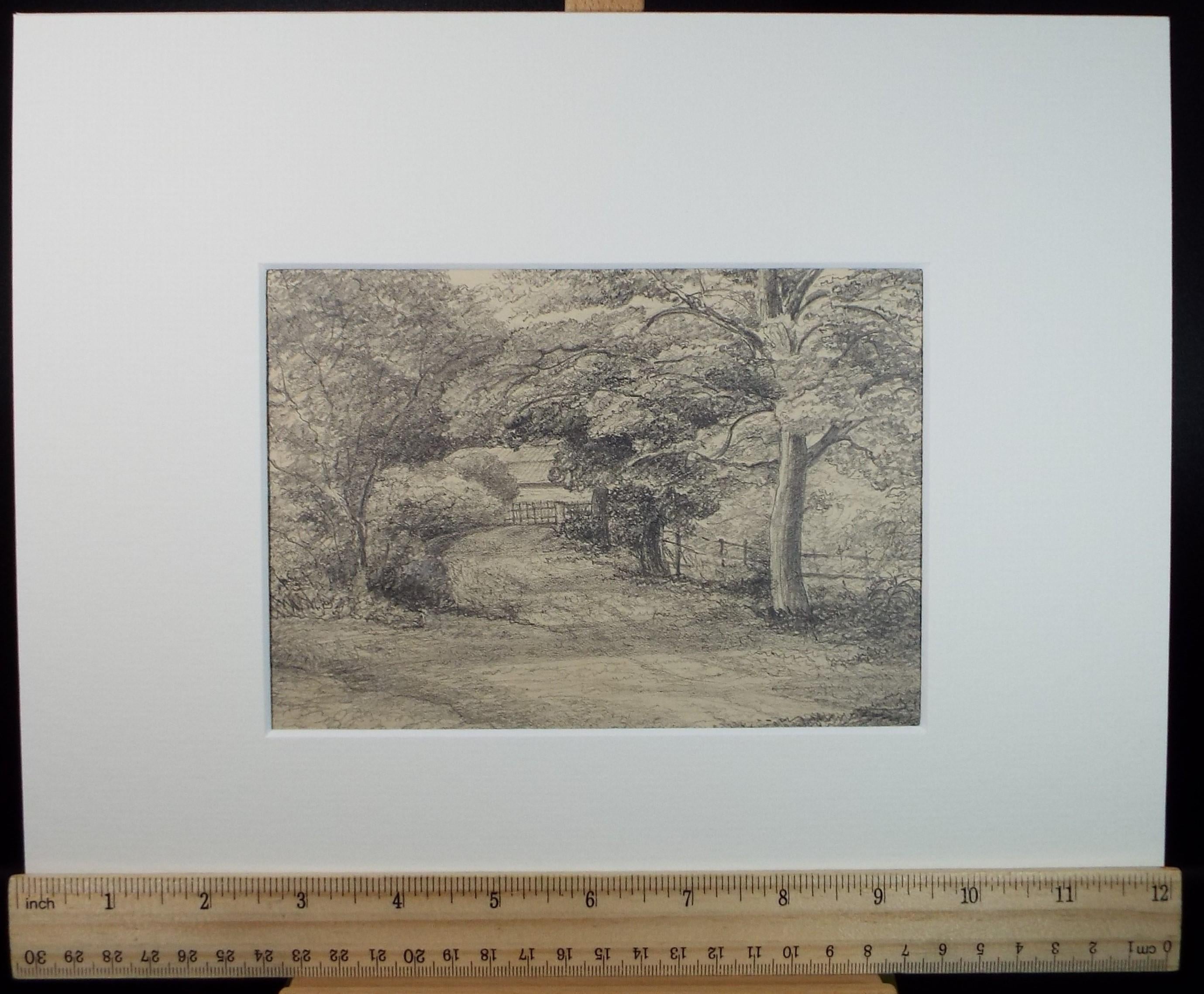 Original Pencil drawing, 'Beeston Park', dated 1875, artist unknown