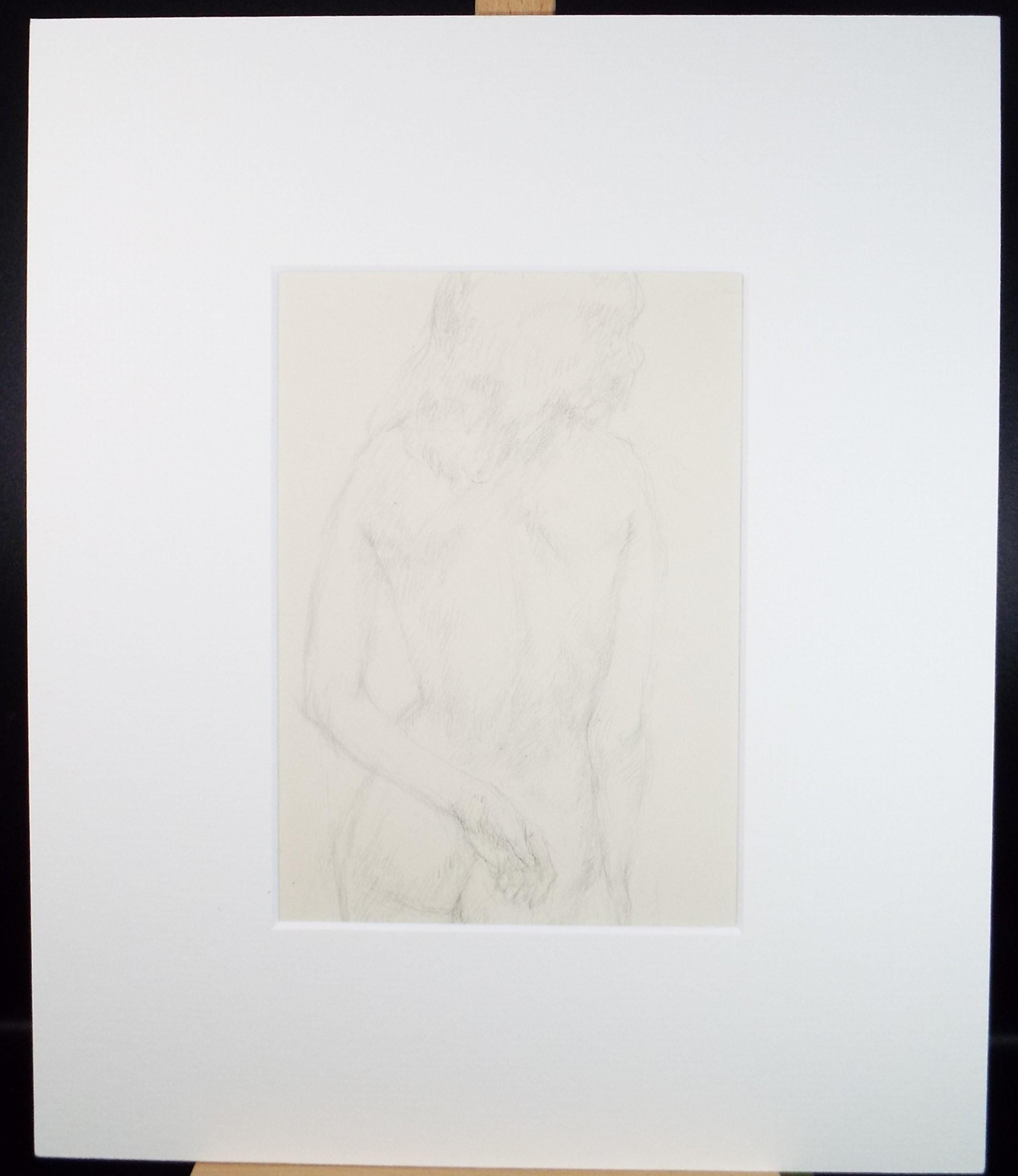 Pencil drawing 'Nude from rear', c1950s, C.D. Finley