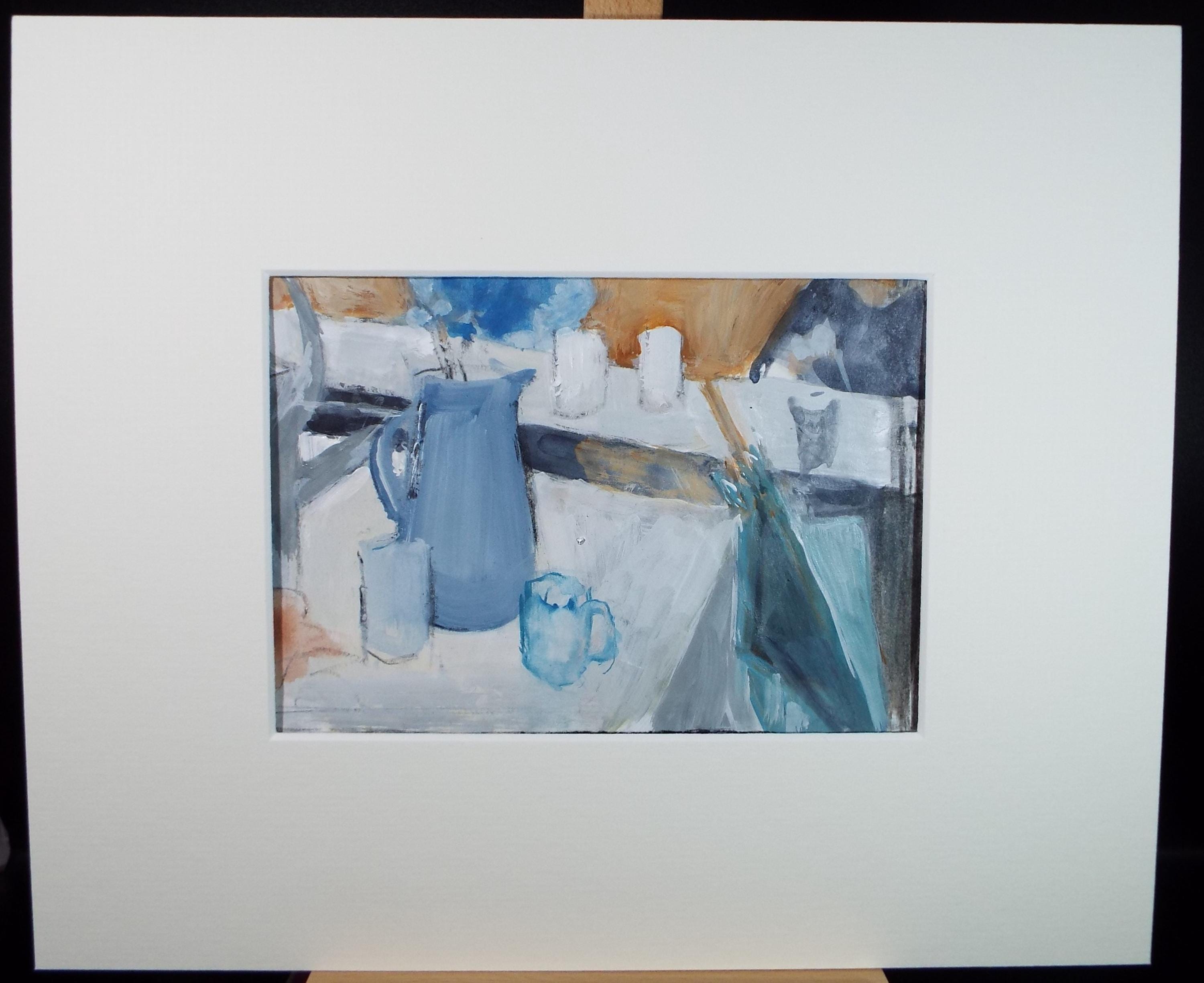 Original Watercolour & Gouache, 'Still Life with Jug and Umbrella', June Bevan, c1990's