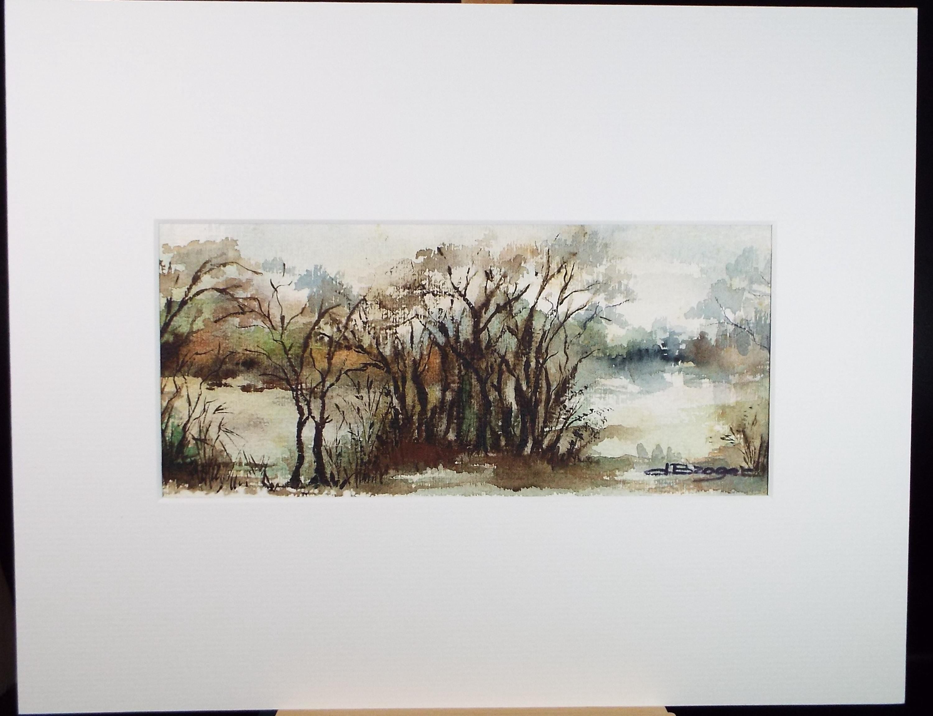 Original Watercolour, 'Winter Landscape', circa 1970's, Artist Unknown