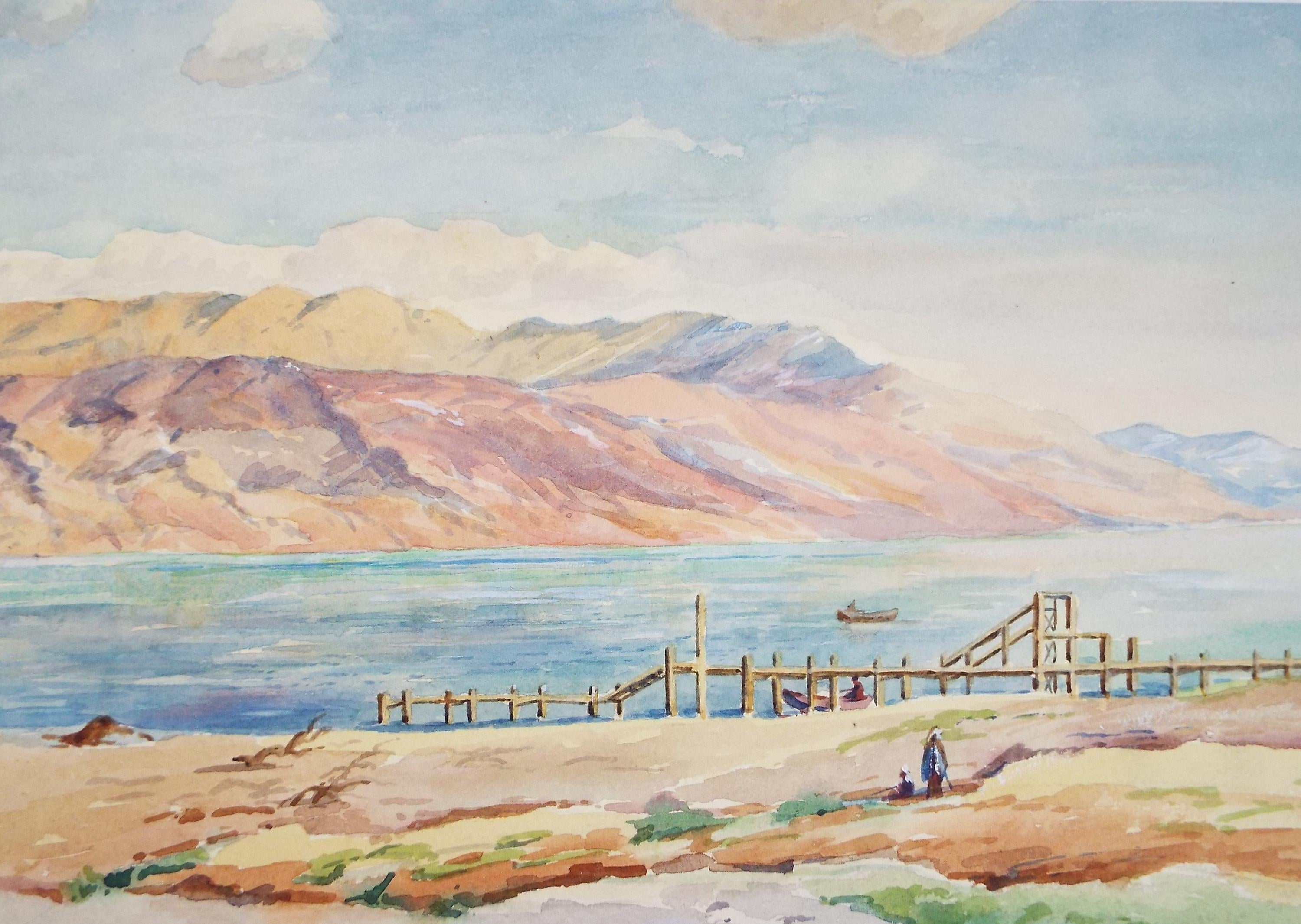 Original Watercolour, 'The Dead Sea', C Trollope, Dated 1940