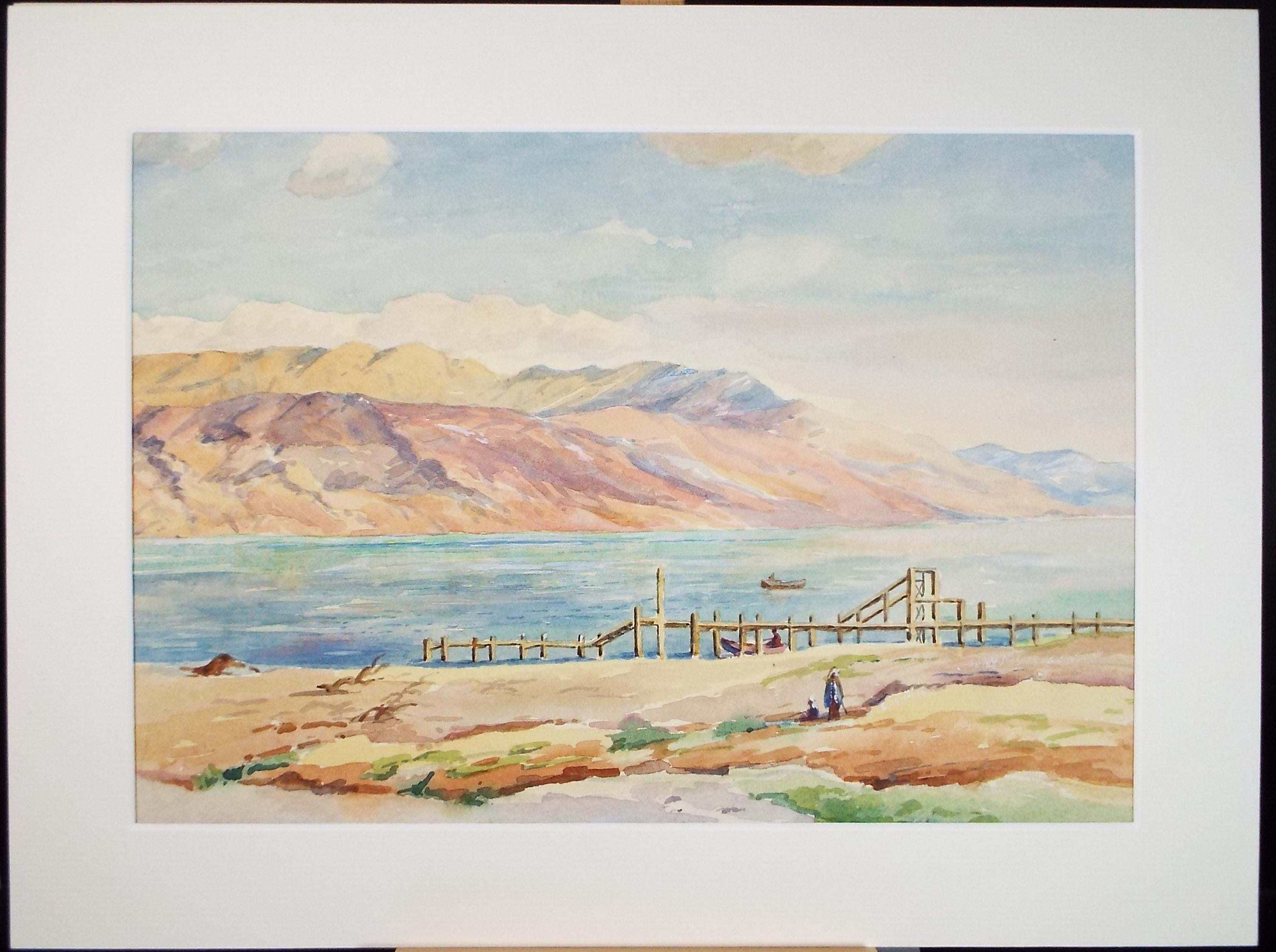 Original Watercolour, 'The Dead Sea', C Trollope, Dated 1940