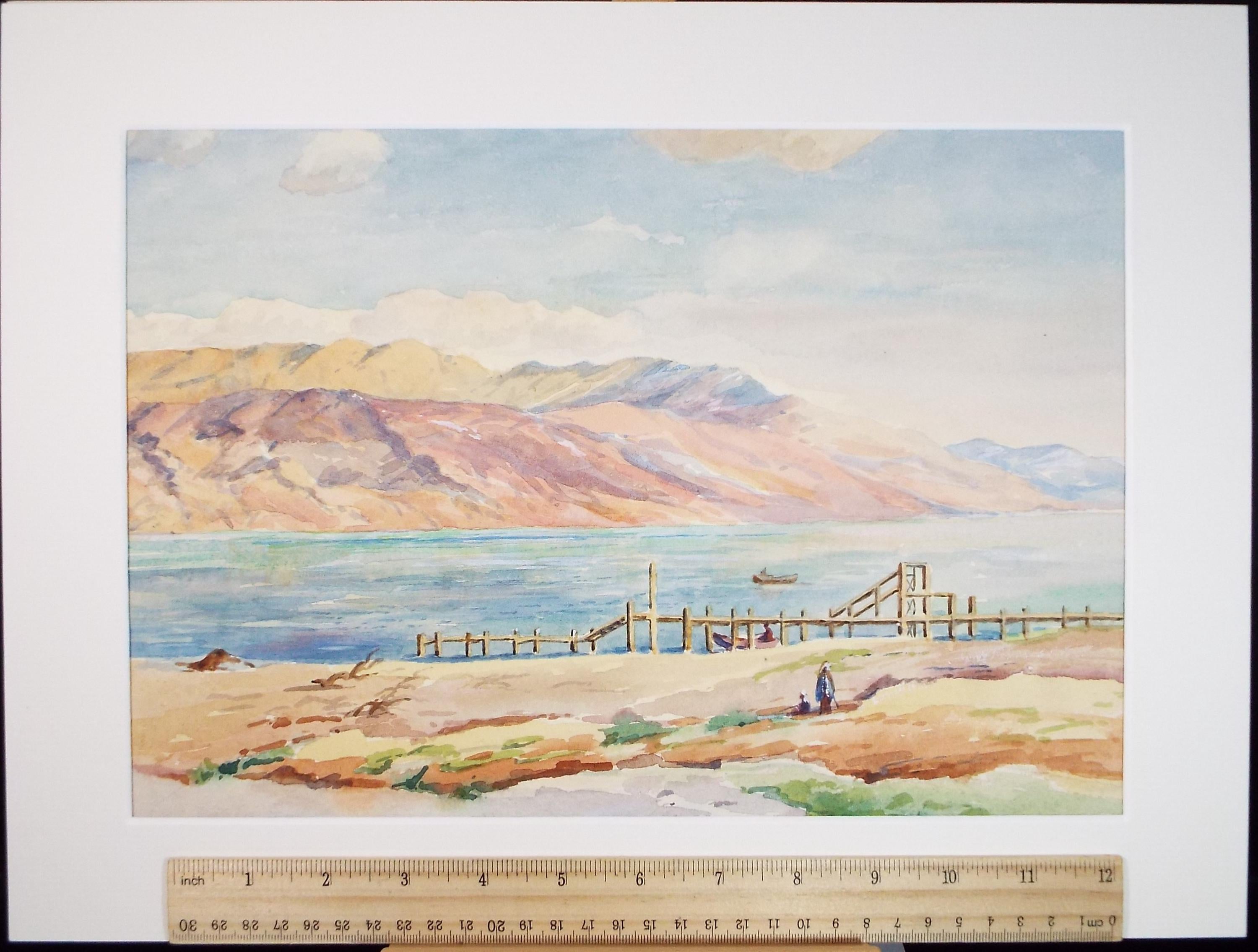 Original Watercolour, 'The Dead Sea', C Trollope, Dated 1940