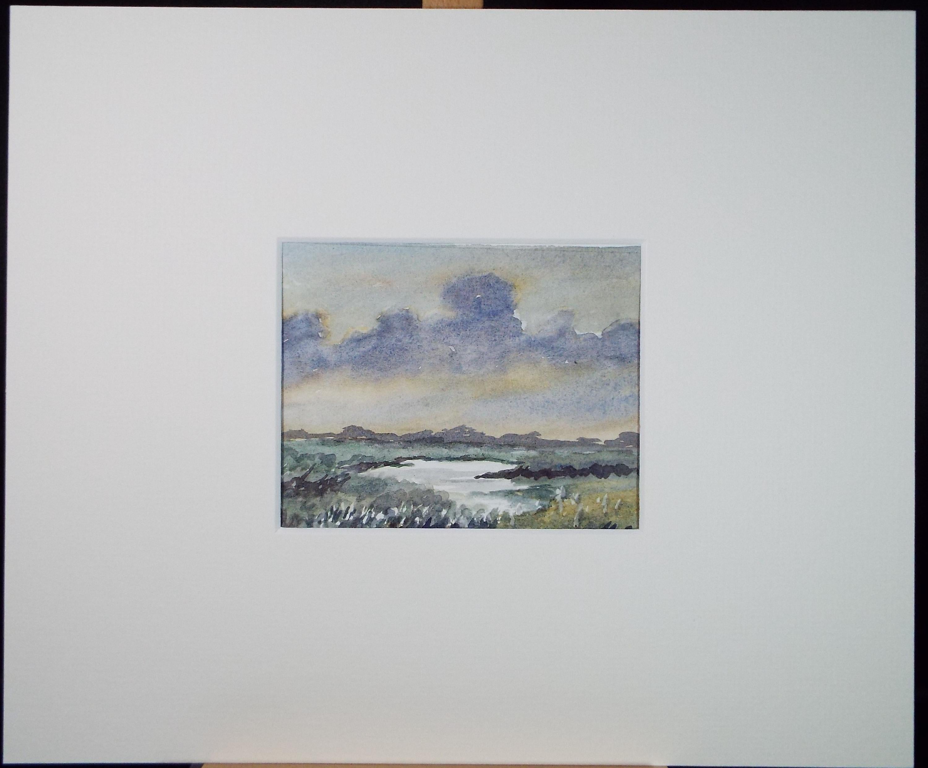 Original Watercolour, 'Water Meadow', Circa 1990's ,Artist Unknown