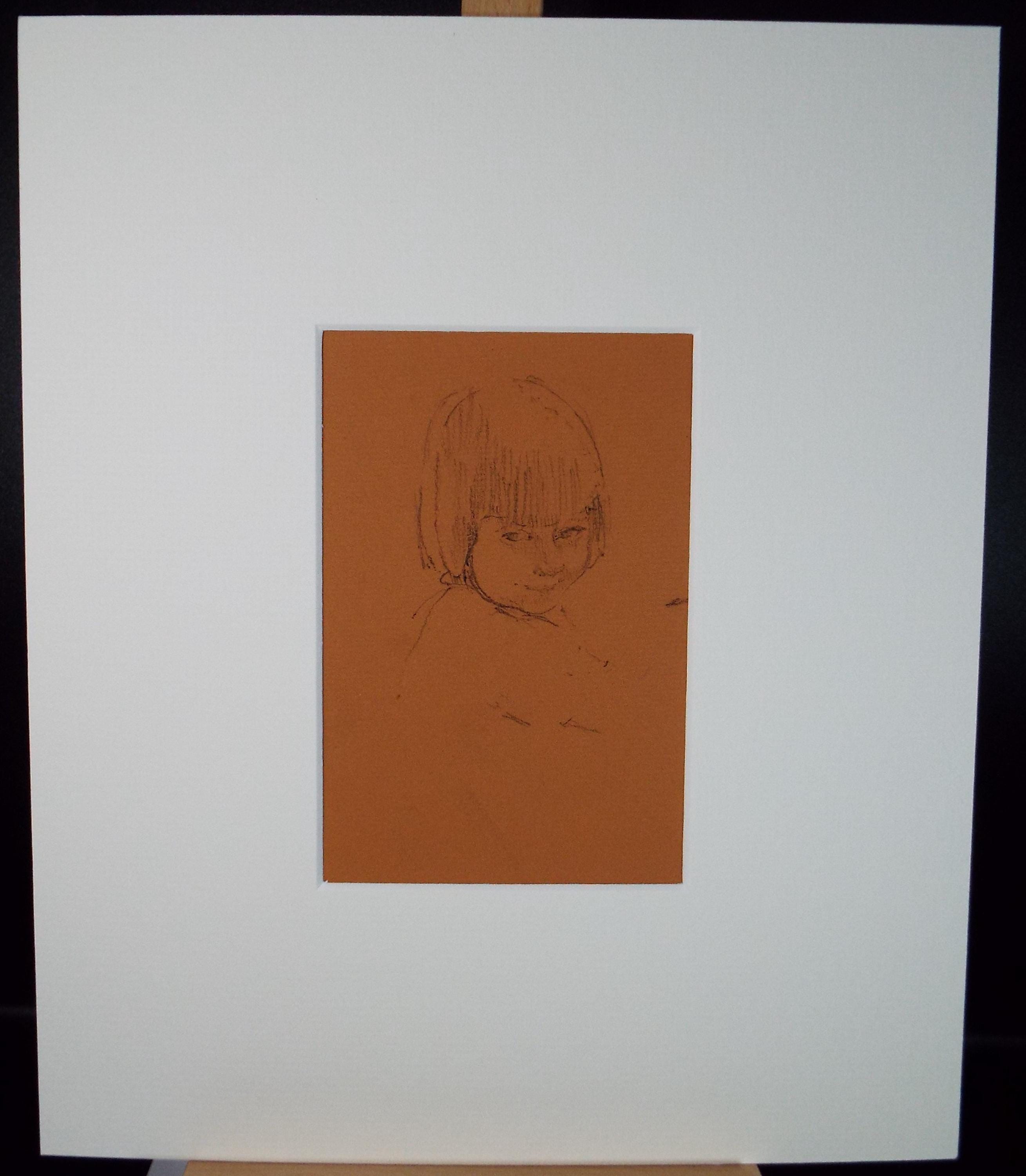 Original Pencil Drawing,'Portrait of a Girl', circa 1950, Mariota Bosanquet (1923-2022)