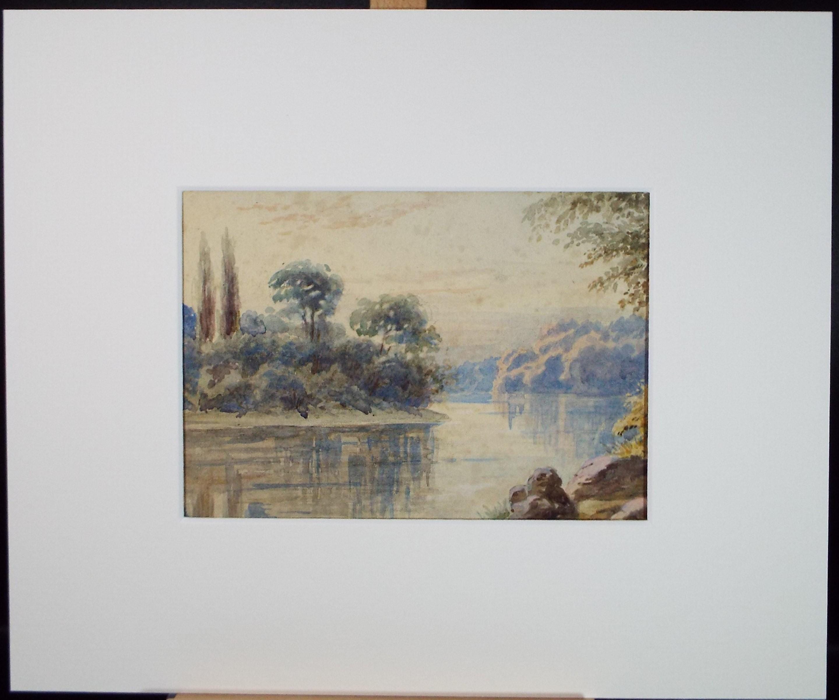 Original Watercolour 'River Landscape', Artist unknown, circa 1880's