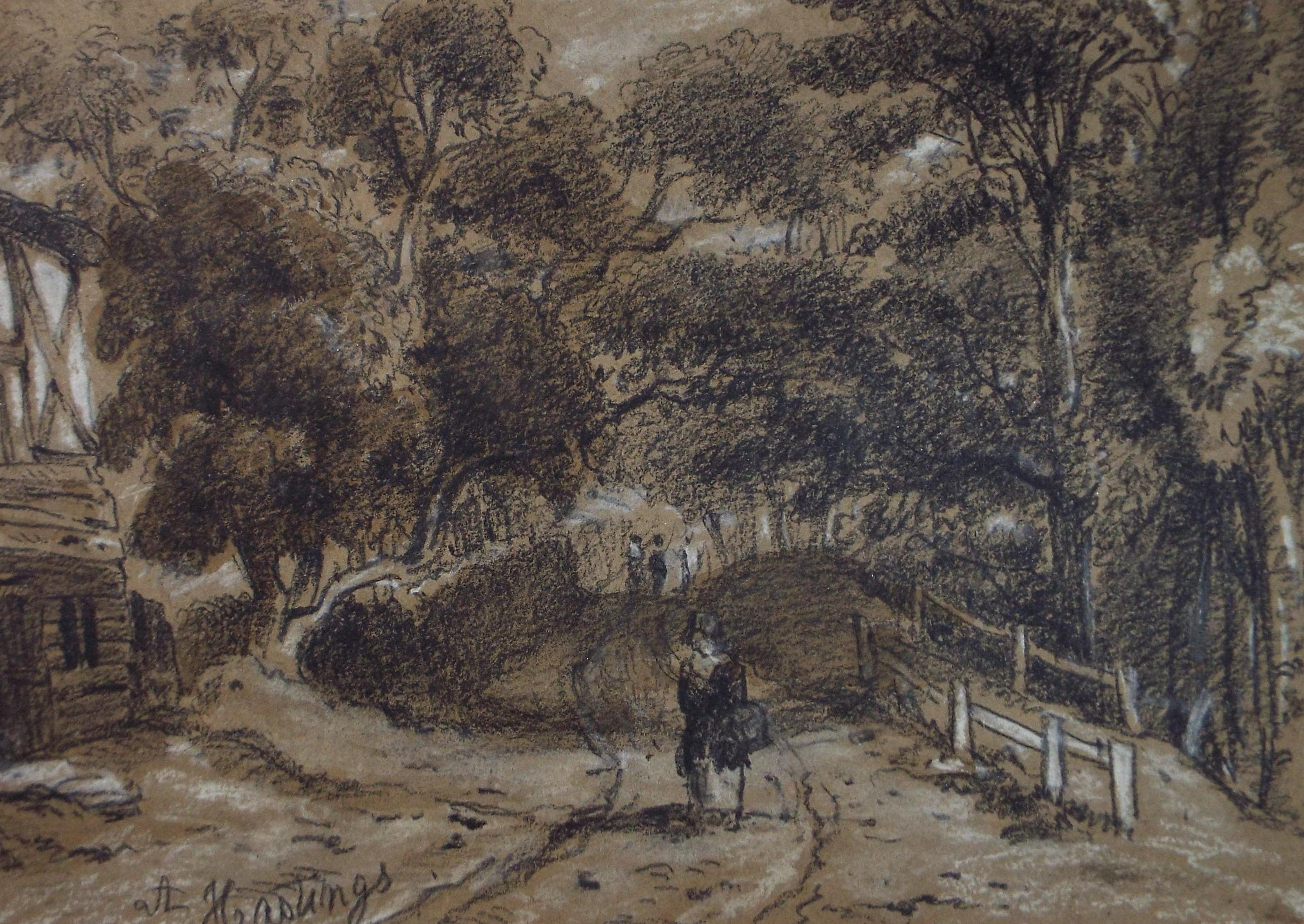 Original pastel drawing, 'Hastings', circa 1880's, Artist Unknown