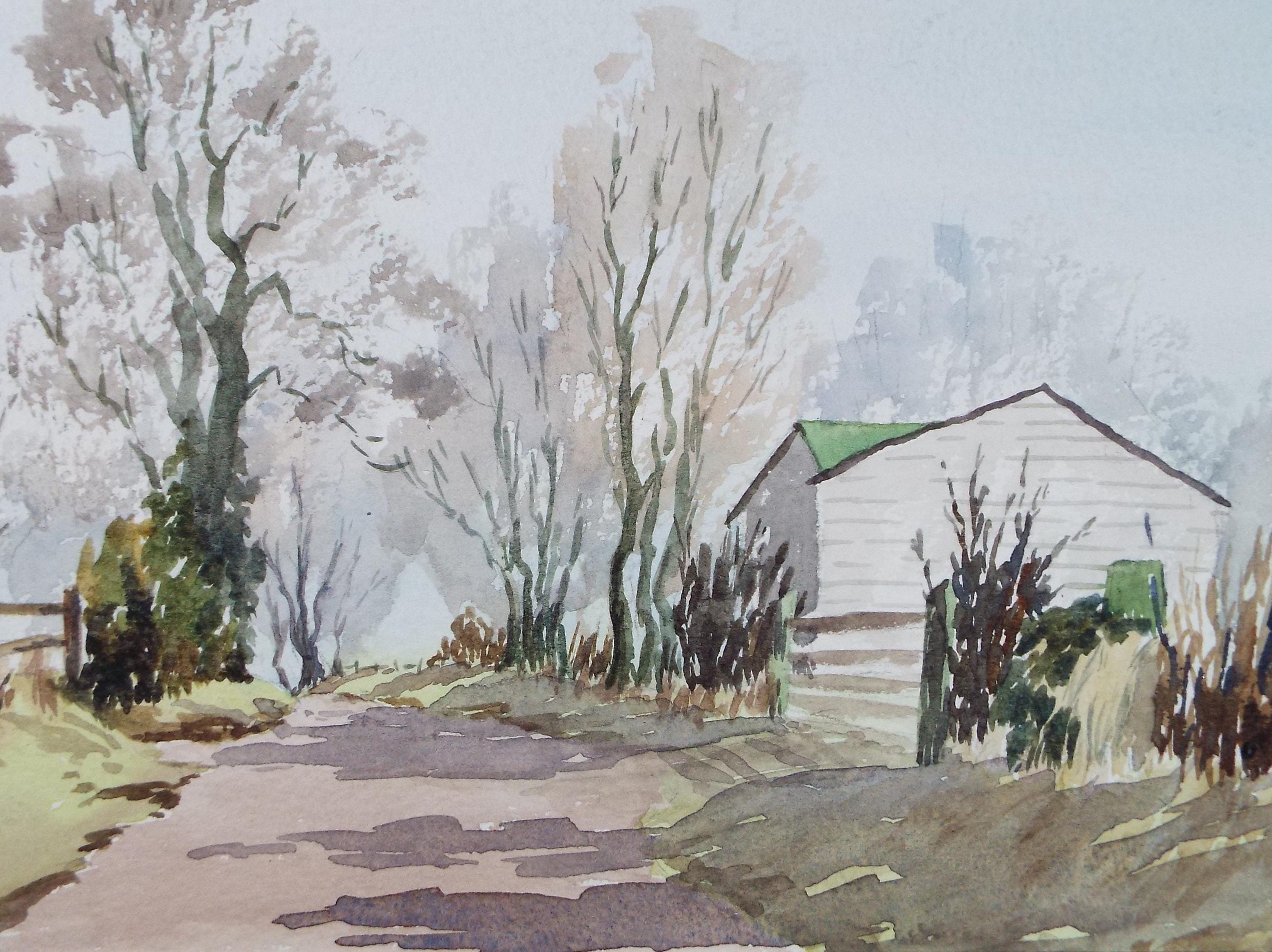 Original Watercolour on Paper, 'Fathing Street, Downe', Dated 1987, Artist Unknown