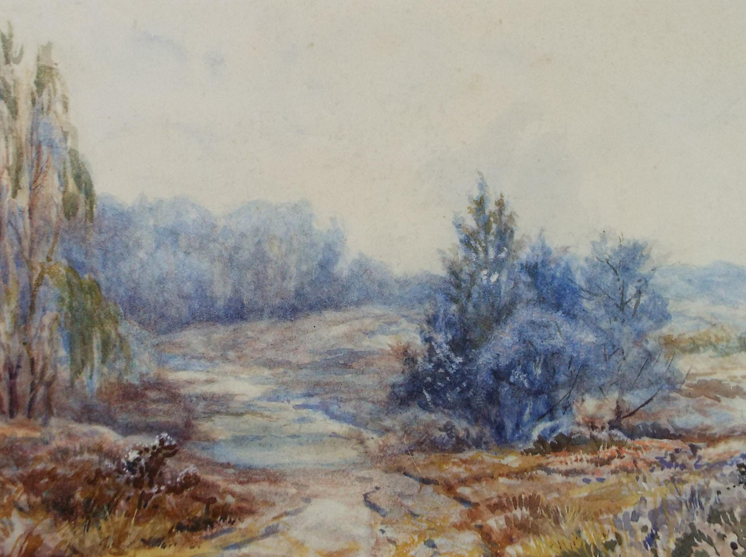 Original Watercolour, 'On the Common', Circa 1880's, Artist Unknown