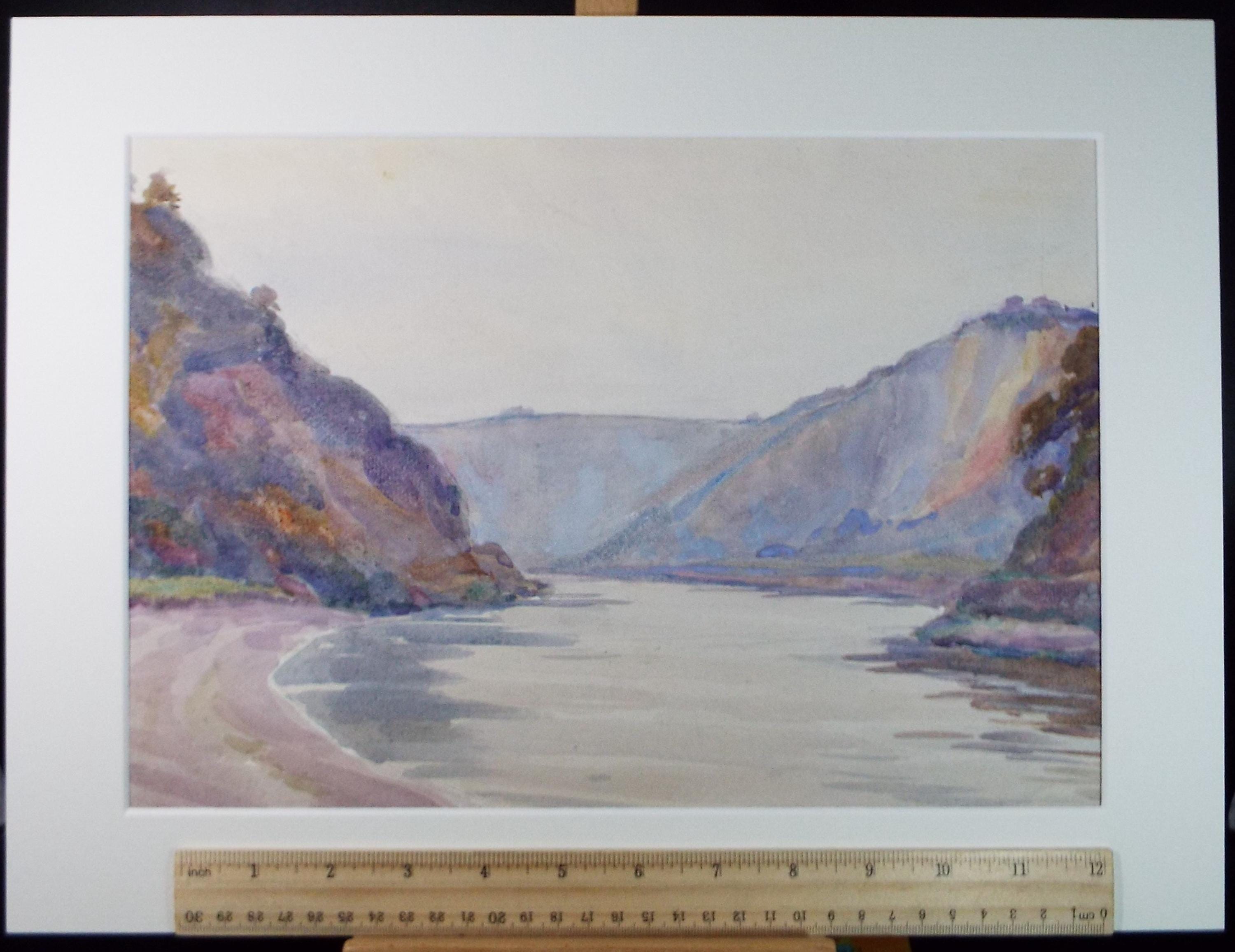 Original Watercolour, 'River Valley', Circa 1920's, Artist Unknown