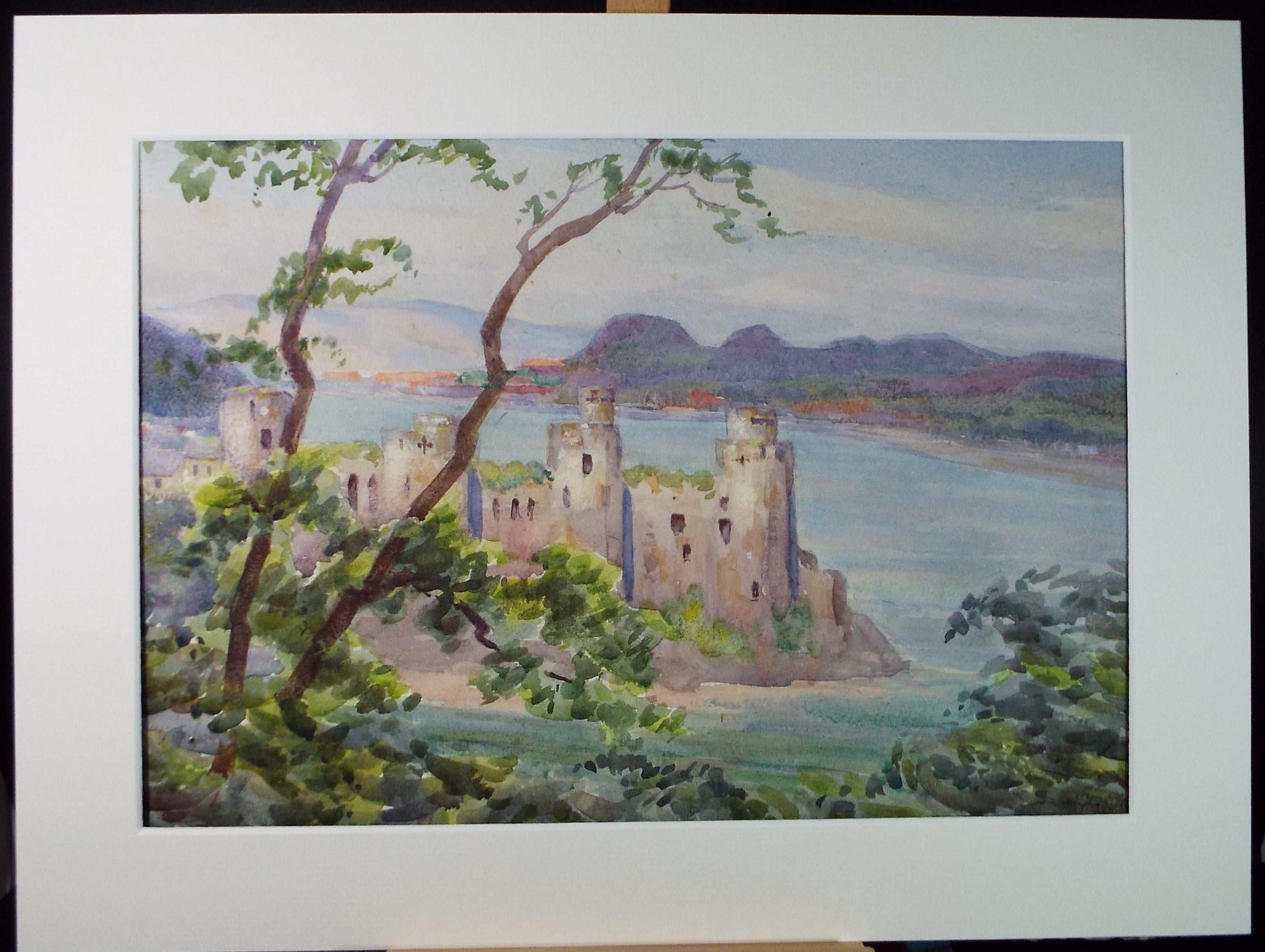 Original Watercolour, 'Conwy Castle', Circa 1920's, artist Unknown