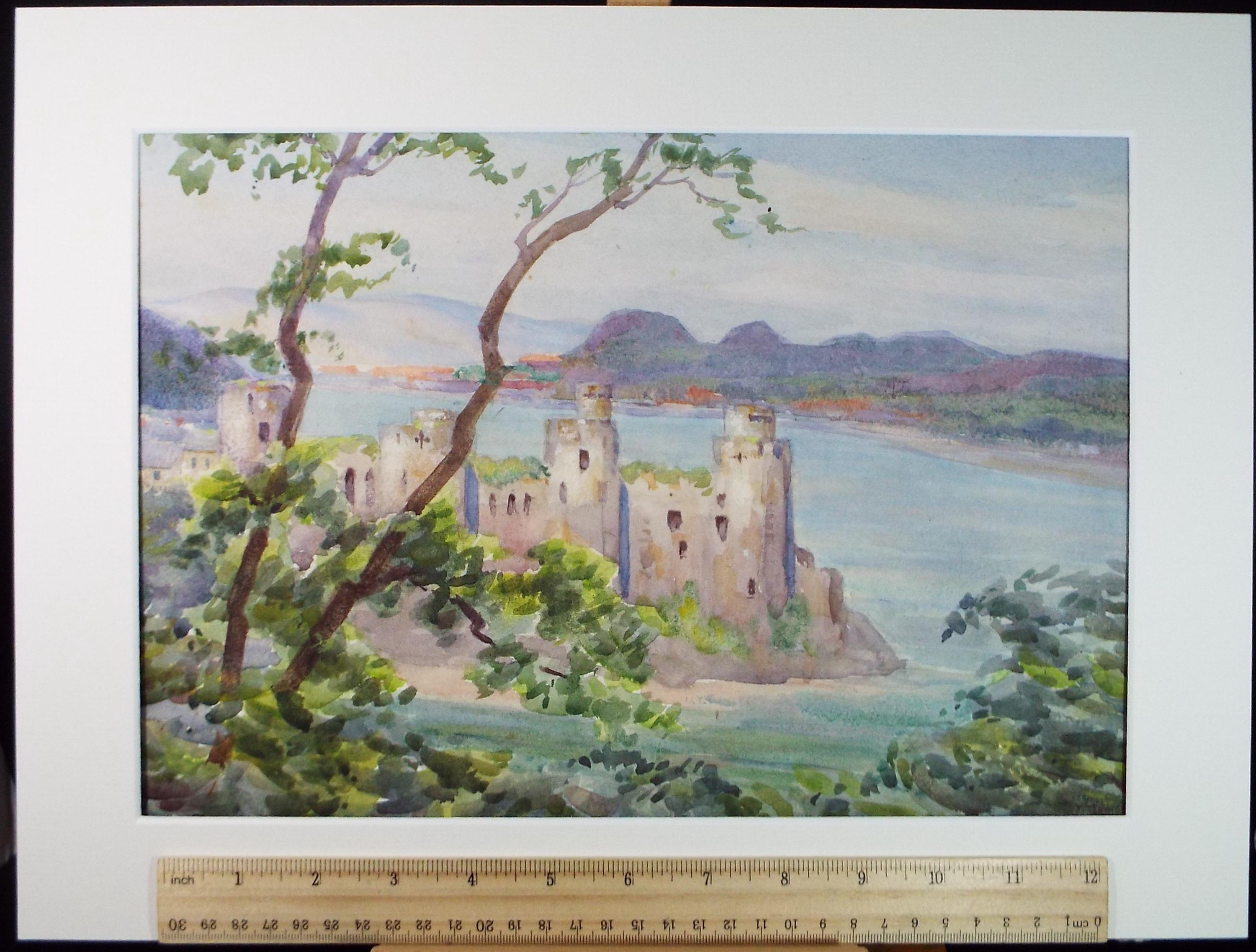 Original Watercolour, 'Conwy Castle', Circa 1920's, artist Unknown