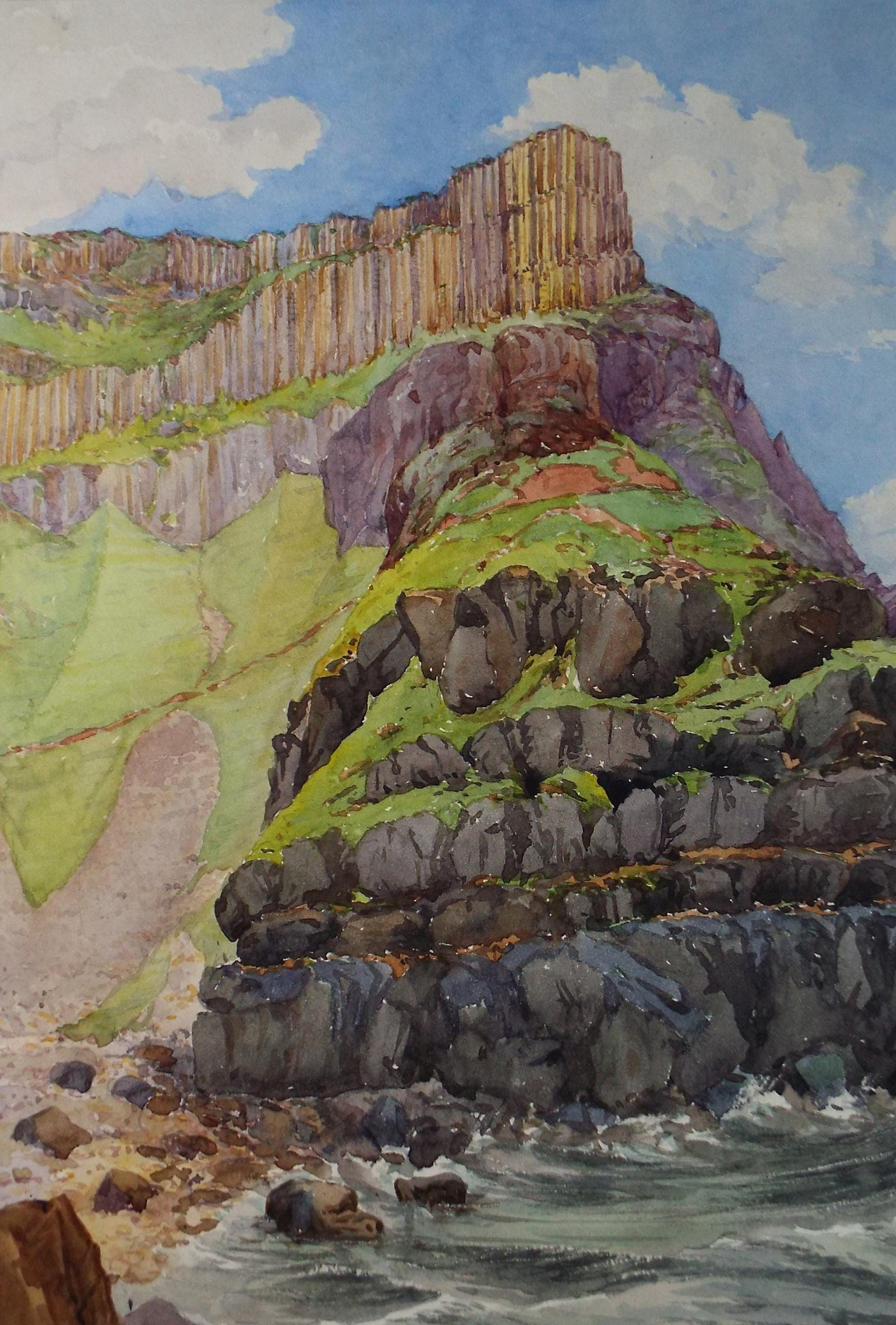 Original Watercolour, 'Giant's Causeway, Antrim', Circa 1900 , J A Armstrong