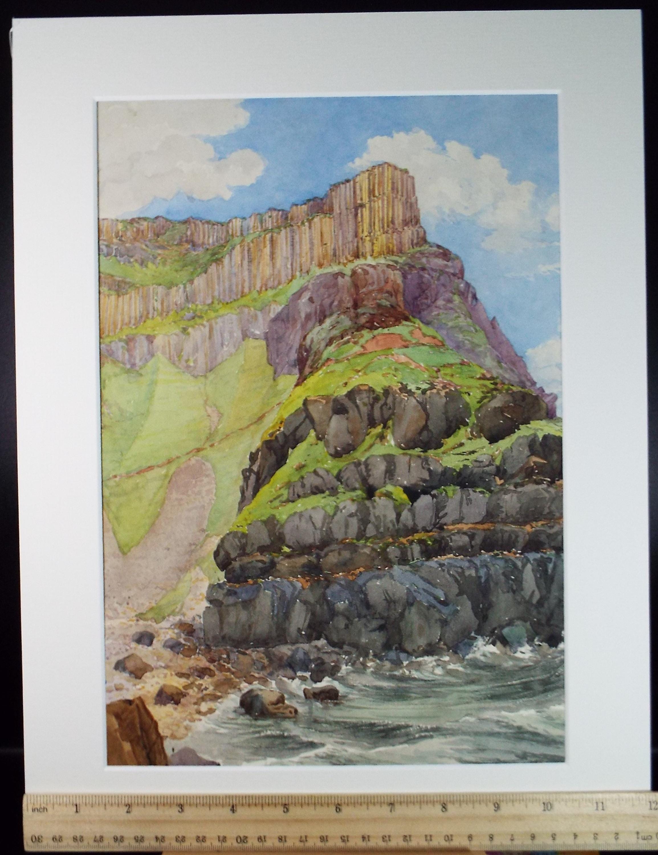 Original Watercolour, 'Giant's Causeway, Antrim', Circa 1900 , J A Armstrong