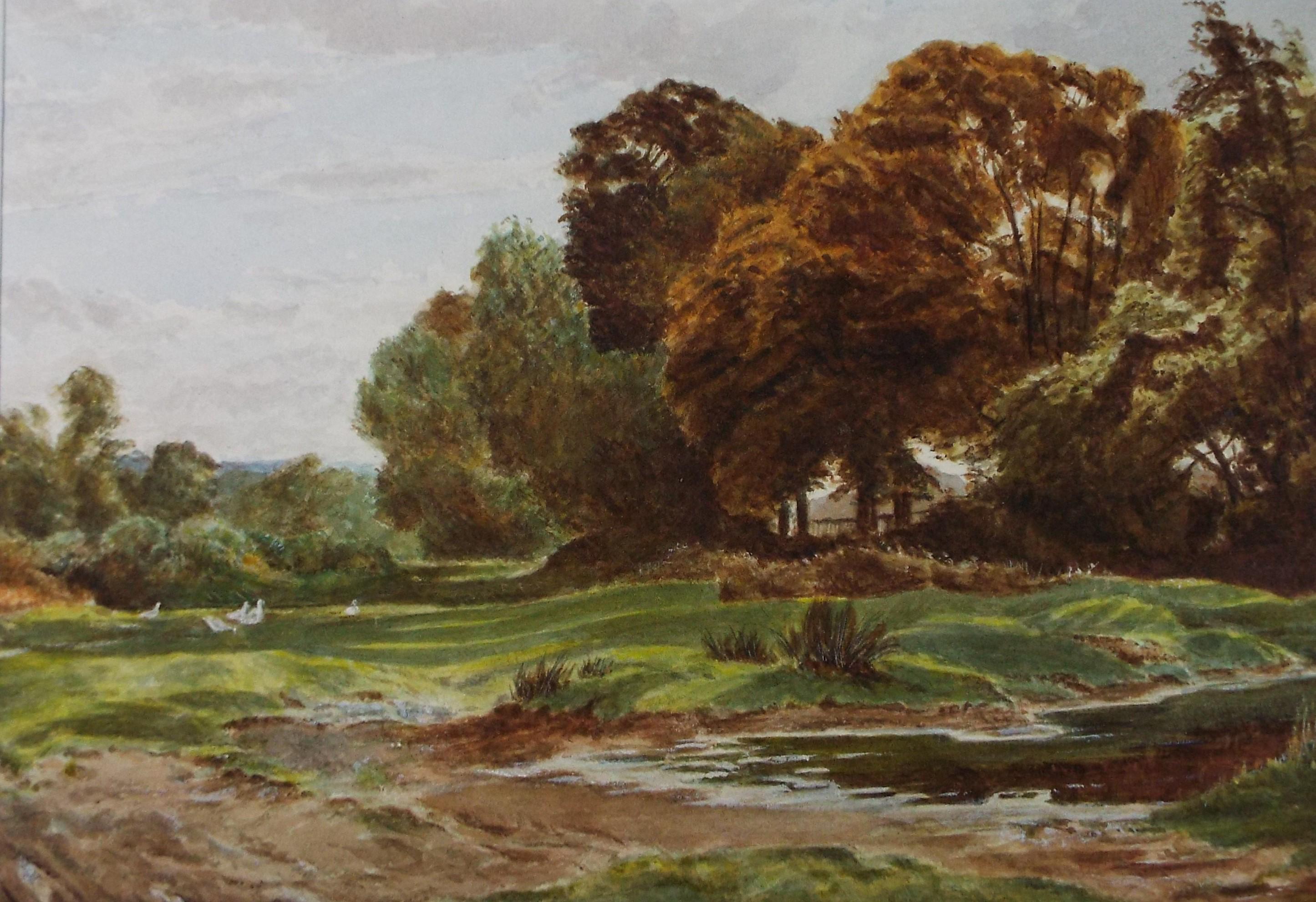 Original Watercolour, 'A Corner of Esher Common', Circa 1880, Artist Unknown