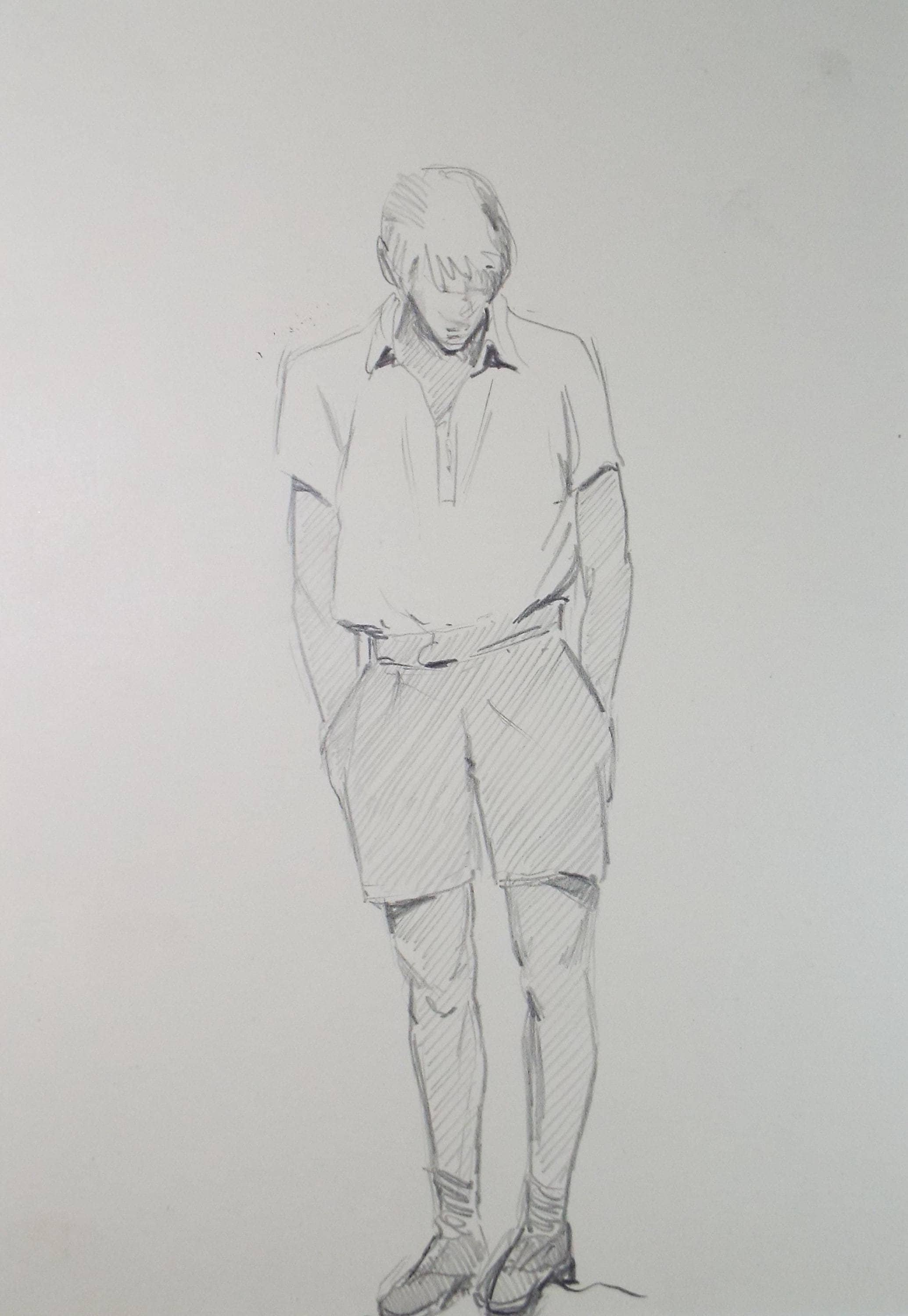 Original Pencil Sketch,'Study of a boy', Circa 1950's, Artist Unknown