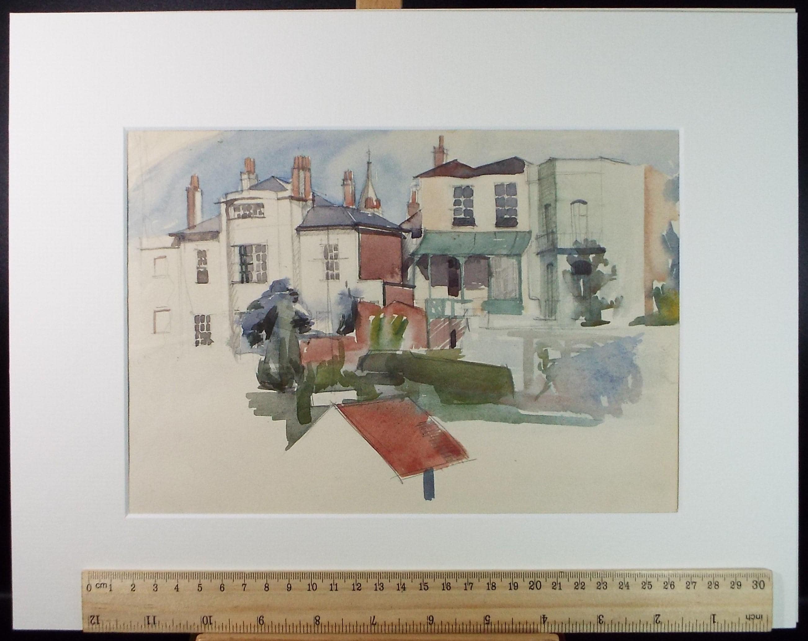 Original Watercolour, 'Street Scene', Circa 1950's, artist Unknown