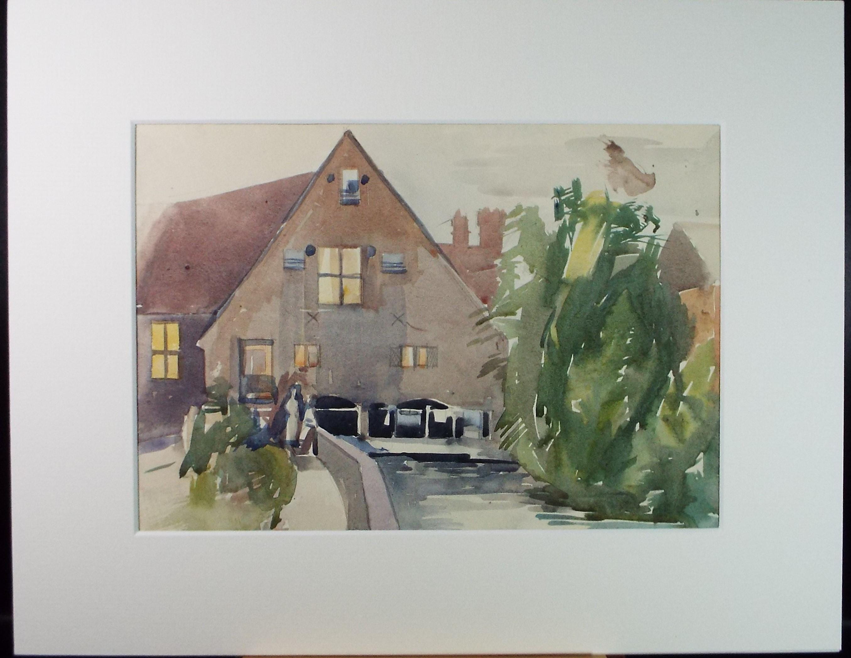 Original Watercolour, 'Winchester Youth Hostel', Circa 1950's, artist Unknown