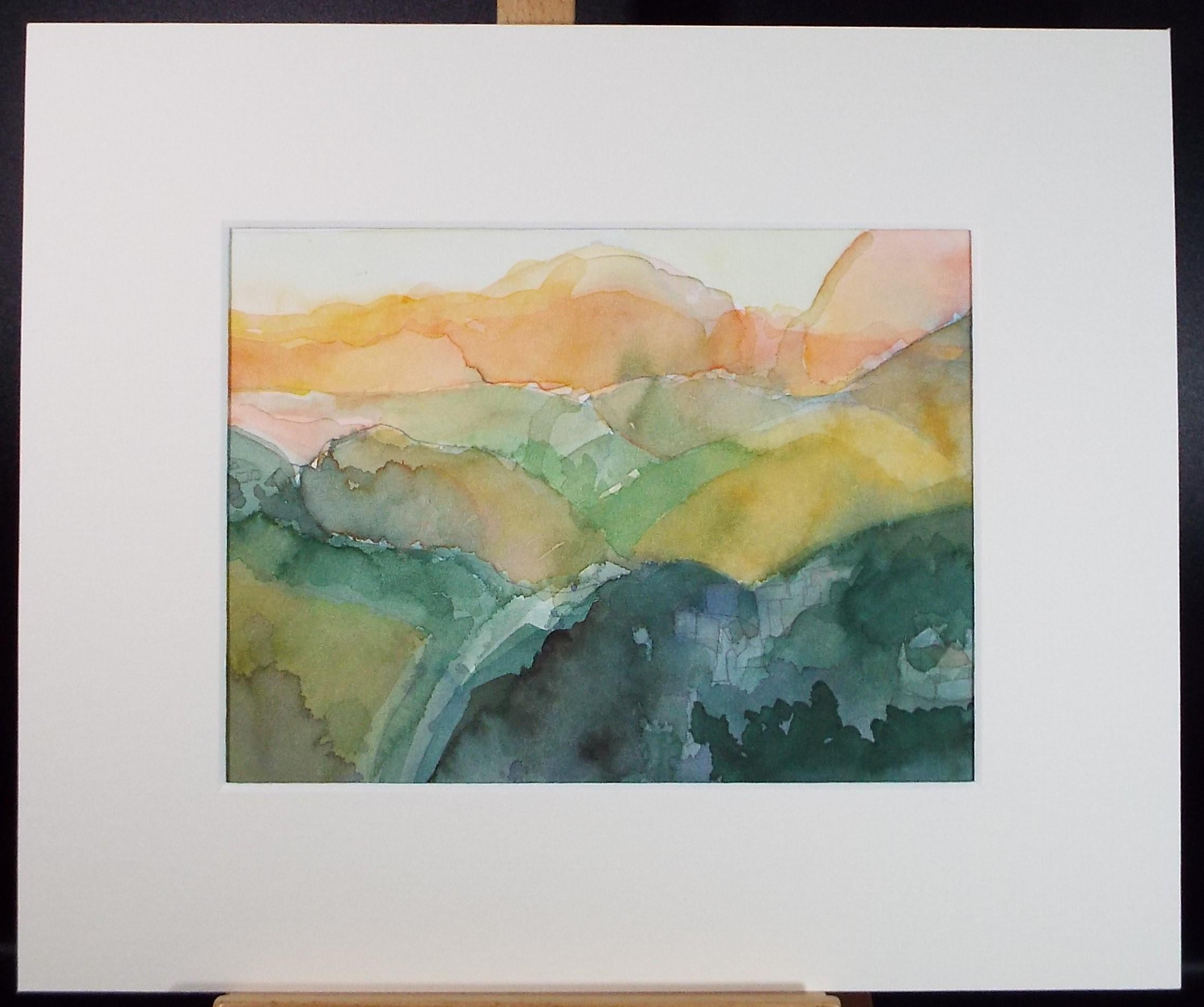 Original Watercolour on Paper, 'Impressionist Landscape', Artist Unknown, Circa 1990's