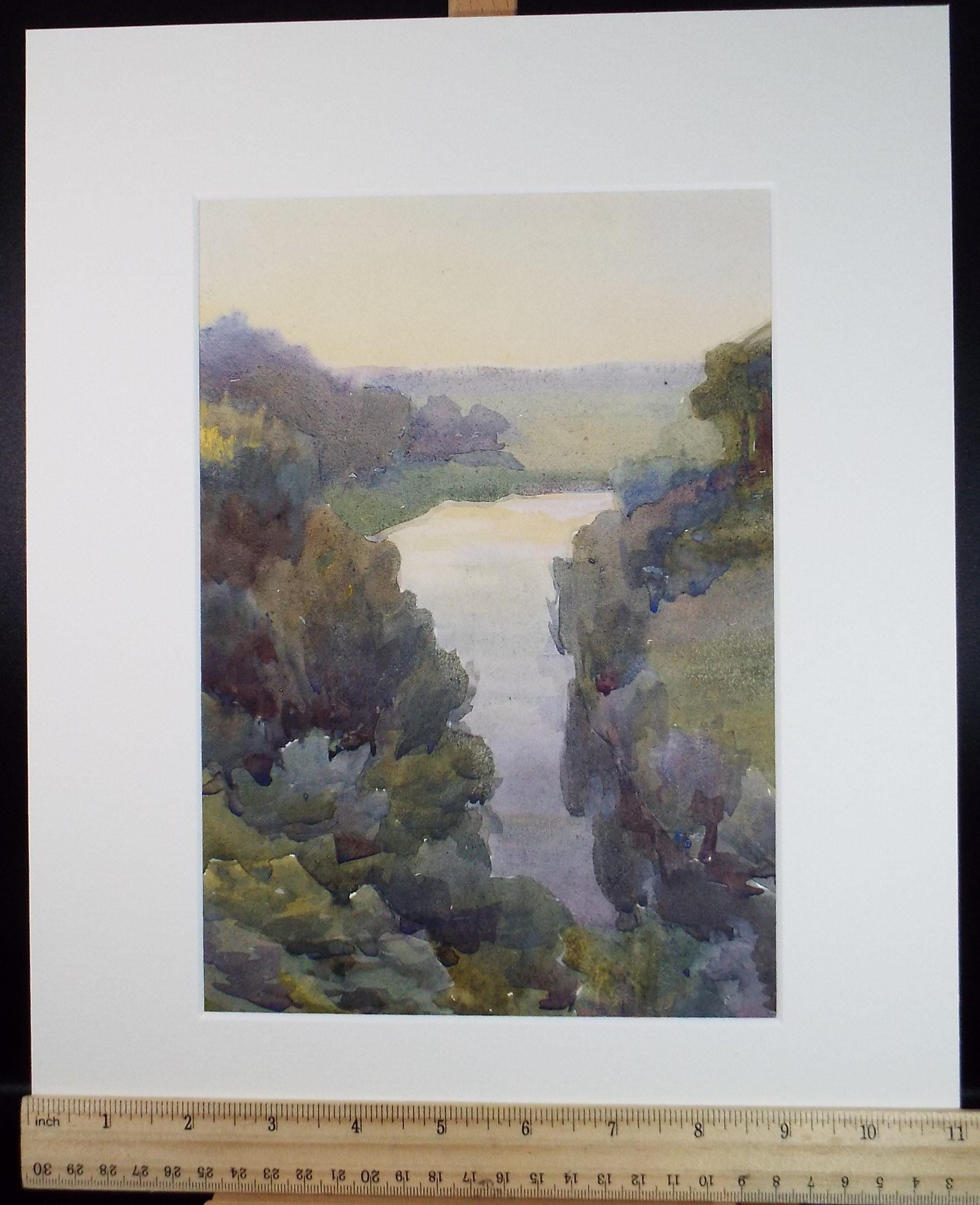 Original Watercolour, 'Green River Valley', Circa 1950's, Artist Unknown