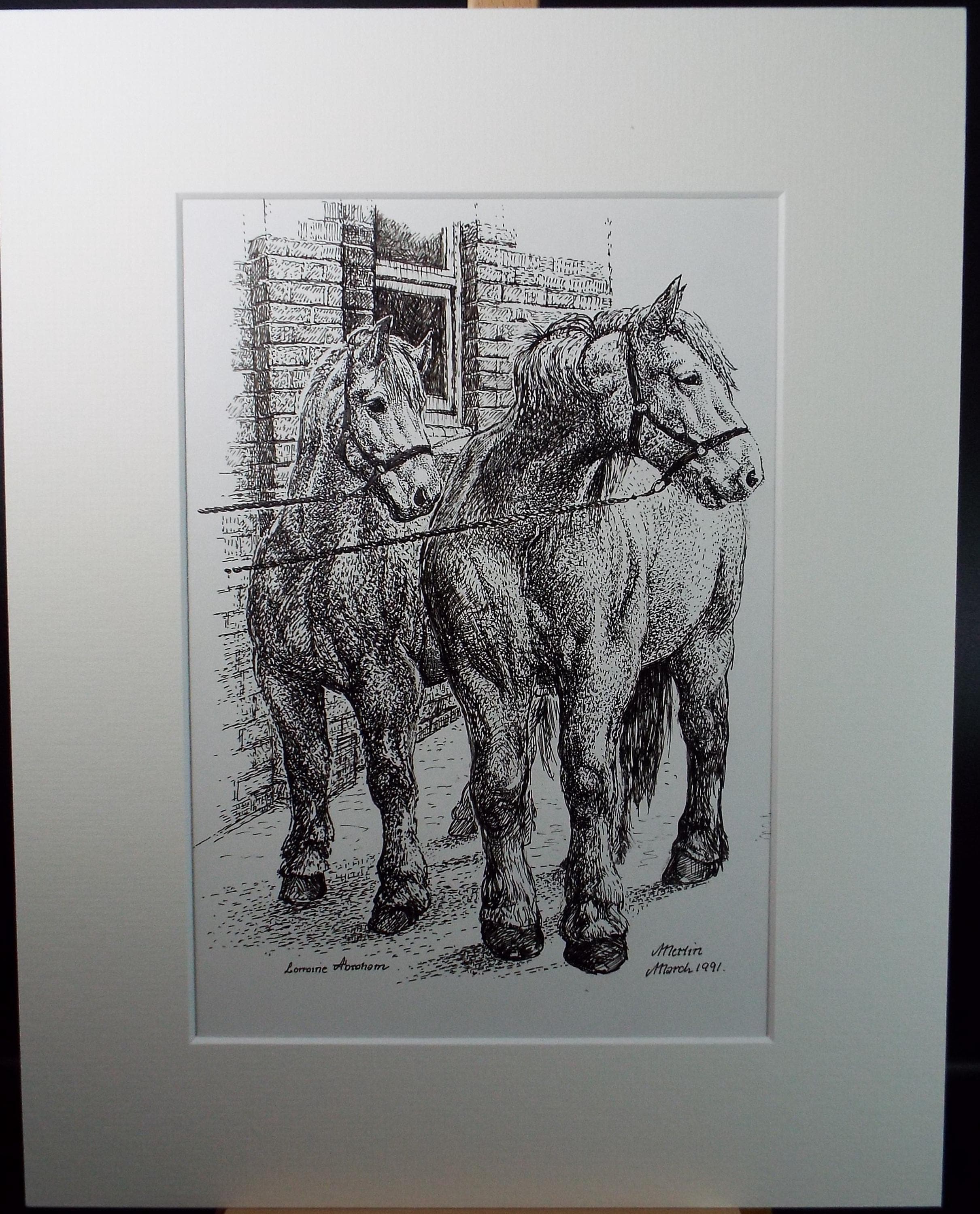 Original ink drawing, 'Merlin', Lorraine Abraham RSMA (1941-2023), Circa 1990's