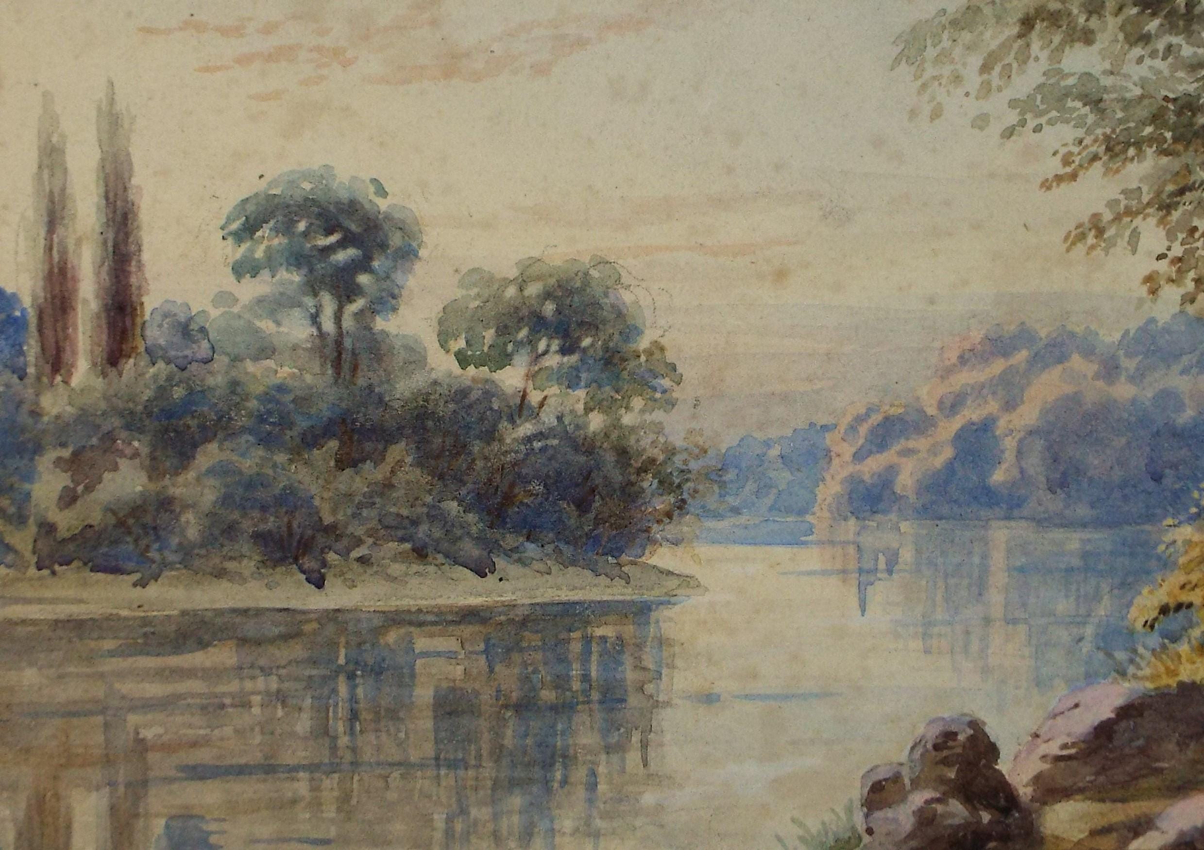 Original Watercolour 'River Landscape', Artist unknown, circa 1880's