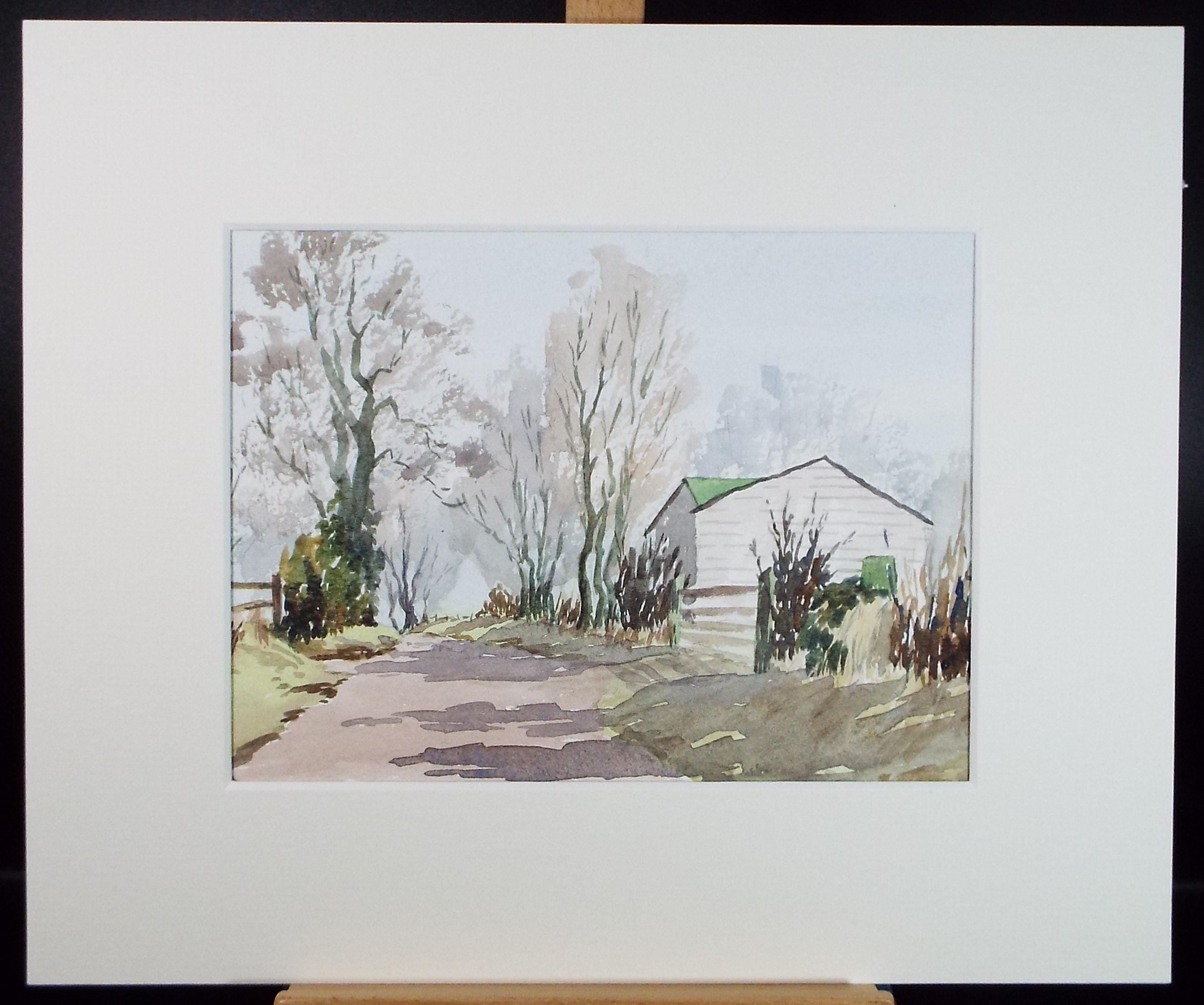 Original Watercolour on Paper, 'Fathing Street, Downe', Dated 1987, Artist Unknown