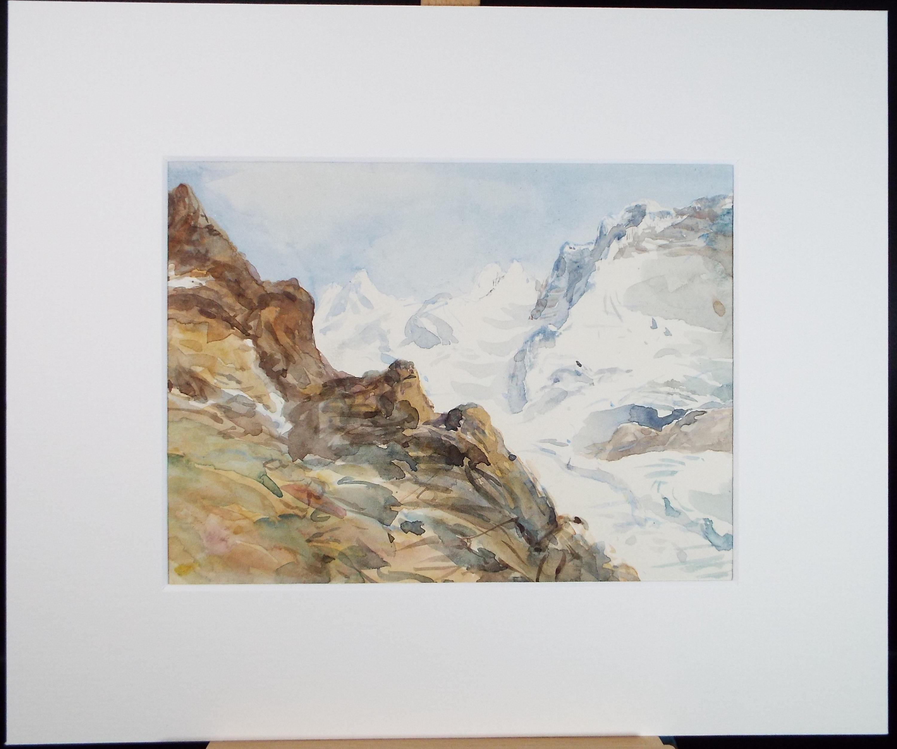 Original Watercolour, 'The Rifflehorn', Artist Unknown, circa 1920's