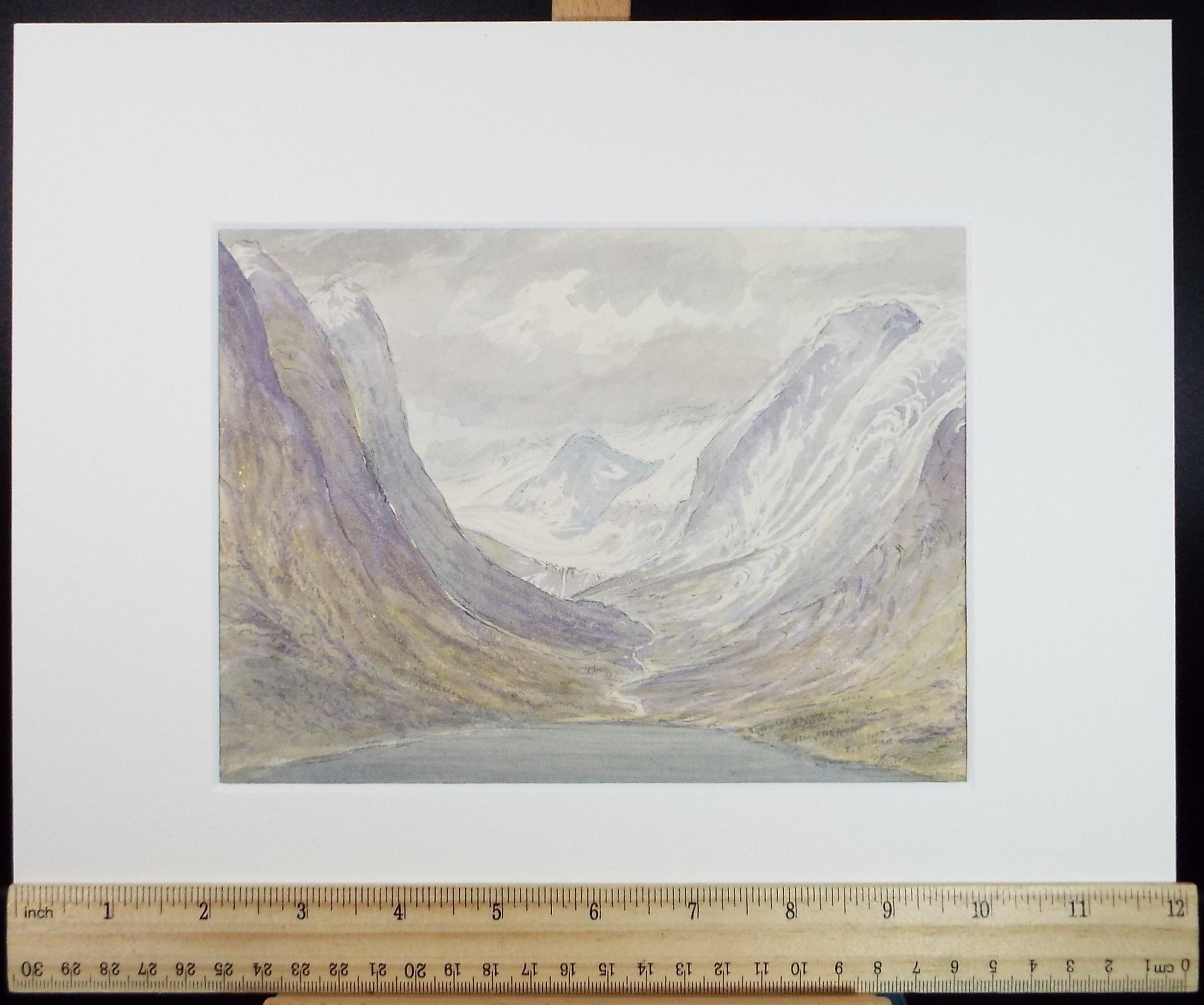 Original Watercolour, 'Jostedal Glacier', Artist Unknown, circa 1930's