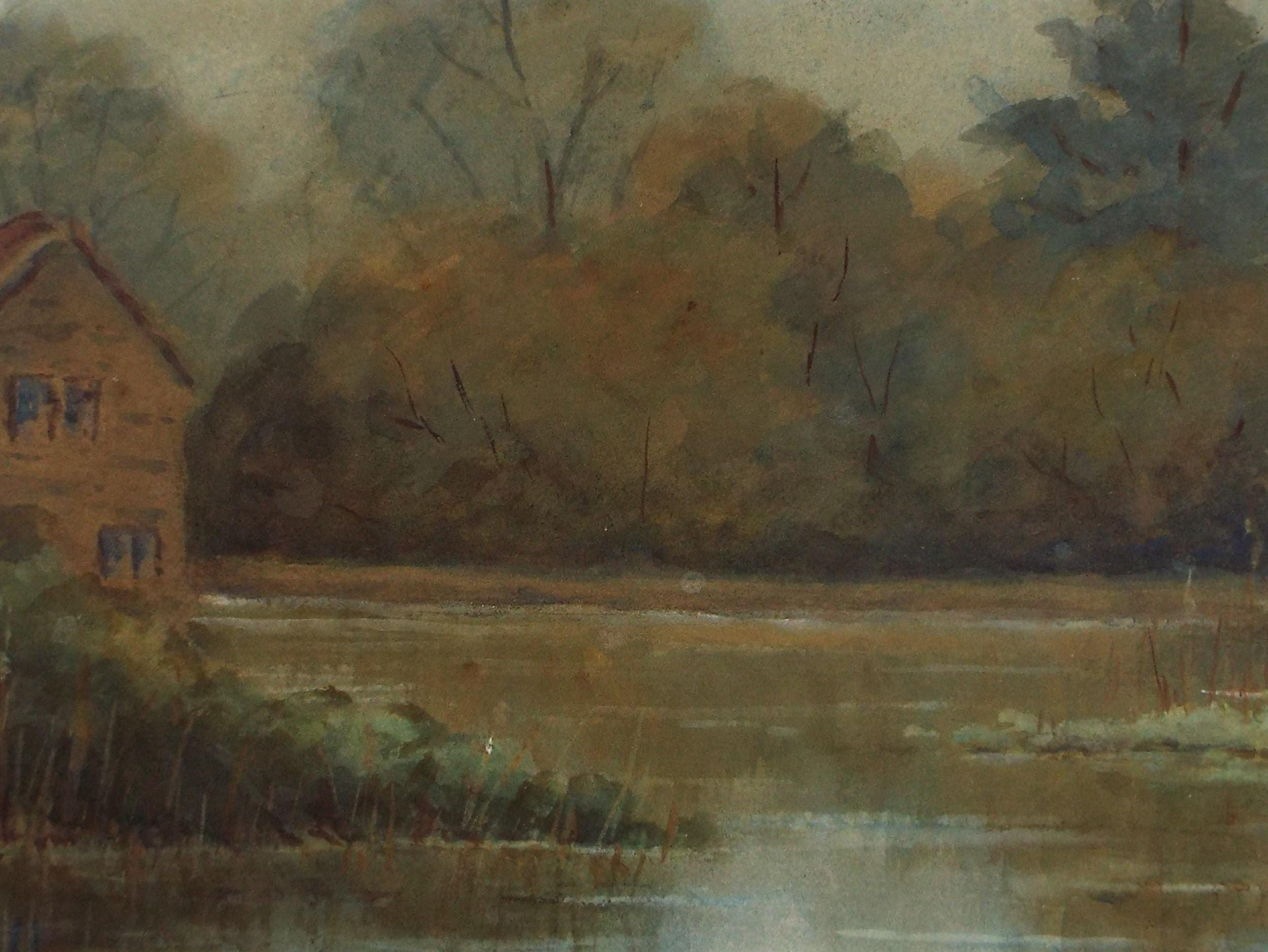 Original Watercolour, 'The Mere', Circa 1890, artist Unknown