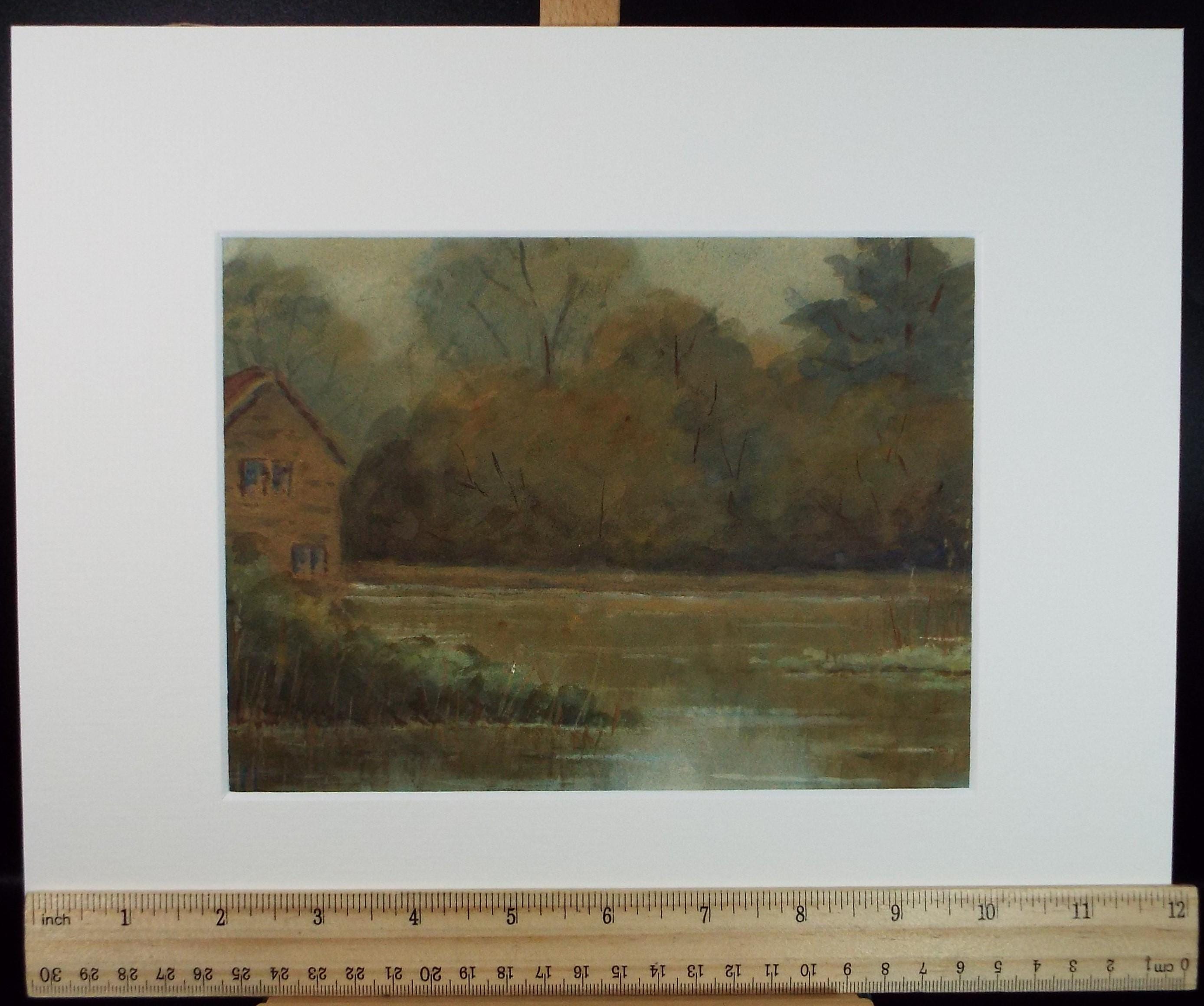 Original Watercolour, 'The Mere', Circa 1890, artist Unknown