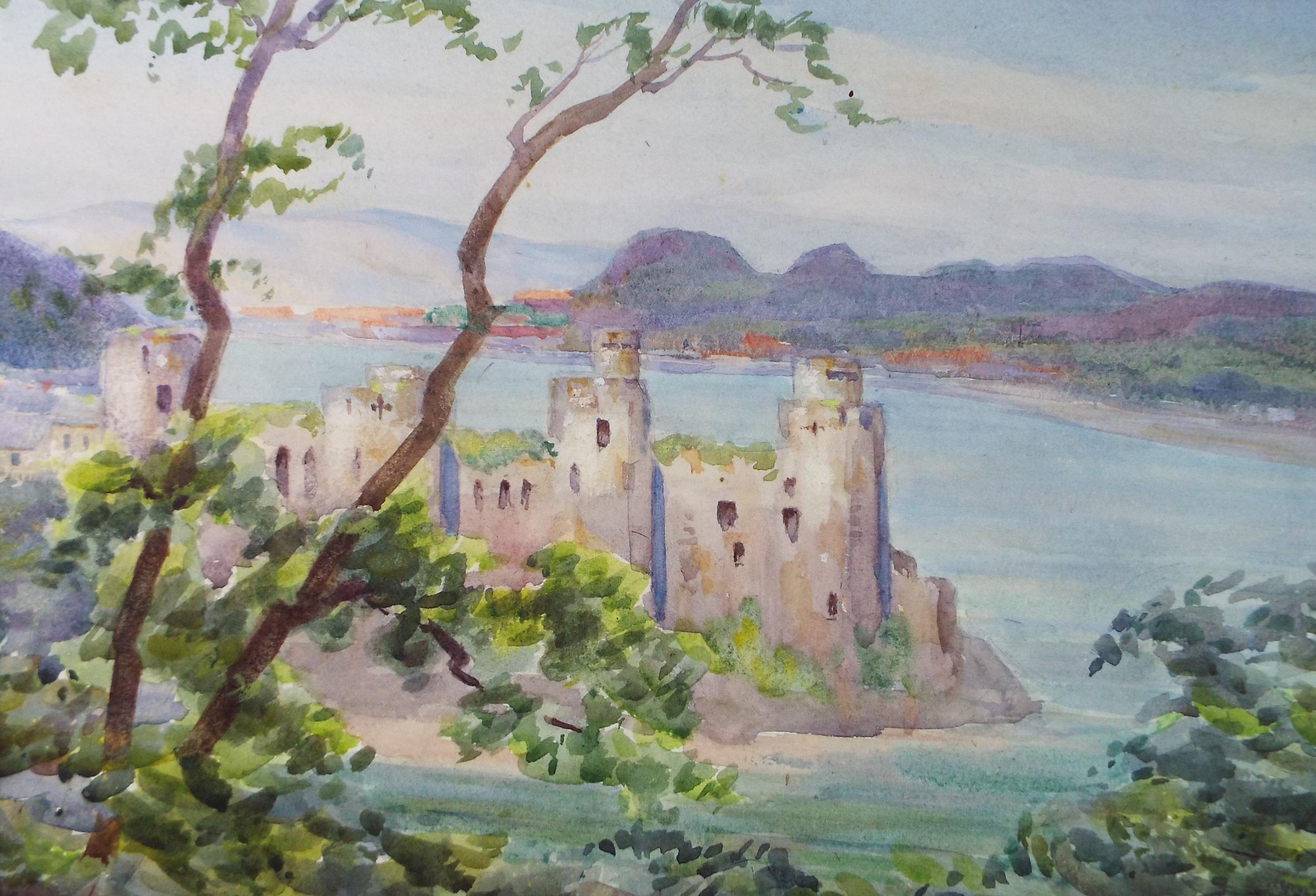 Original Watercolour, 'Conwy Castle', Circa 1920's, artist Unknown