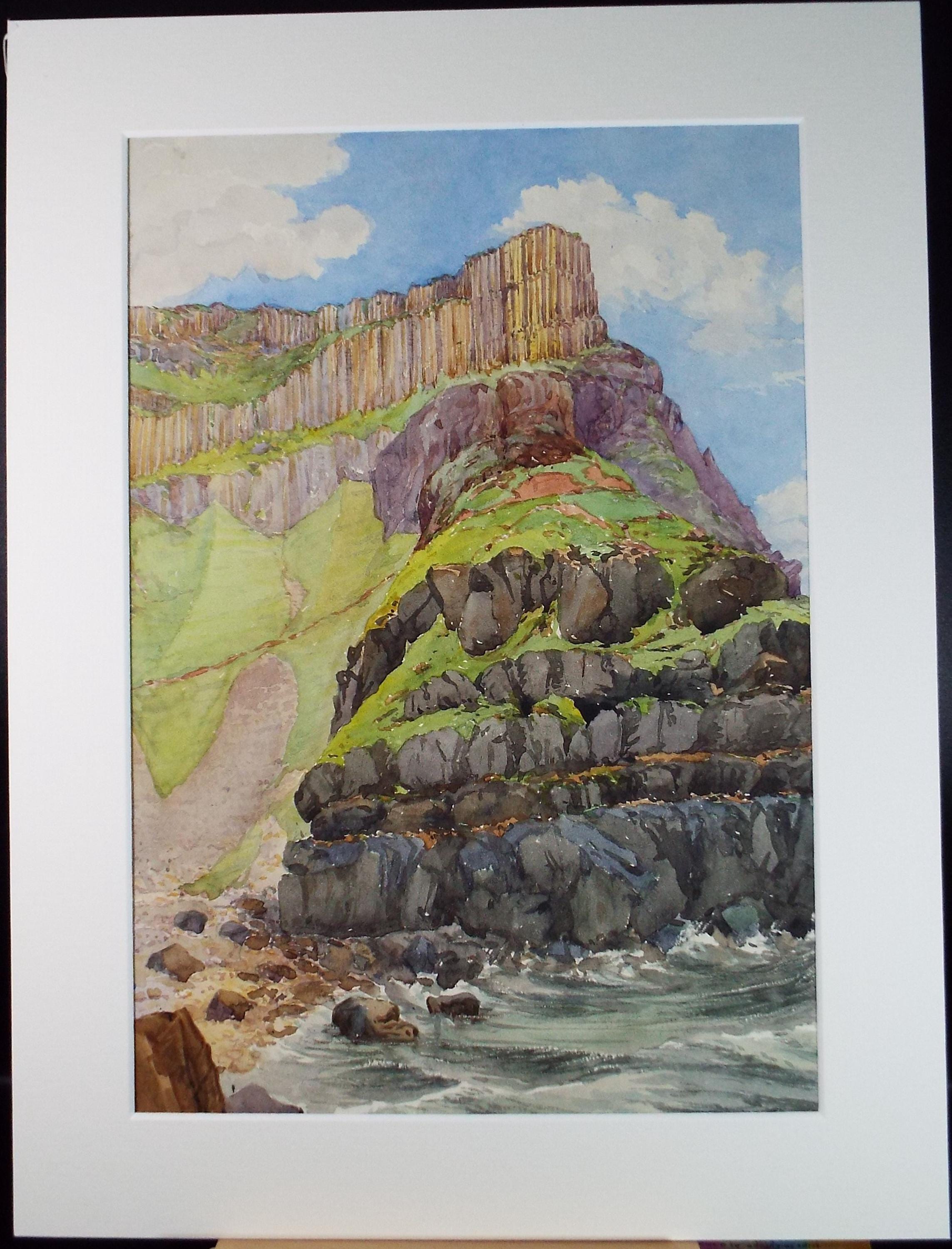 Original Watercolour, 'Giant's Causeway, Antrim', Circa 1900 , J A Armstrong