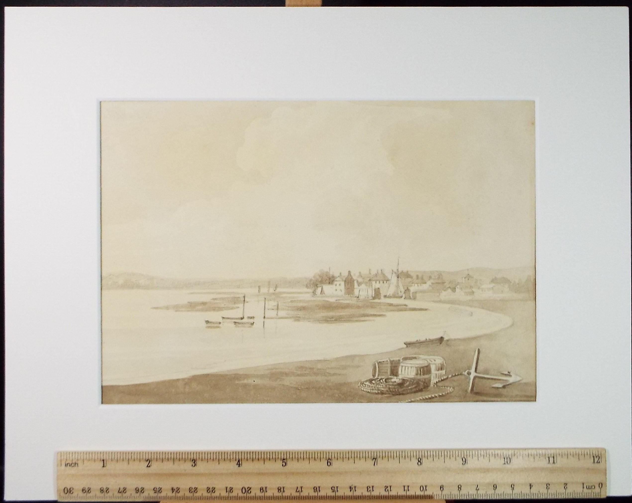 Original Watercolour , 'Yarmouth', circa 1820's, Artist Unknown