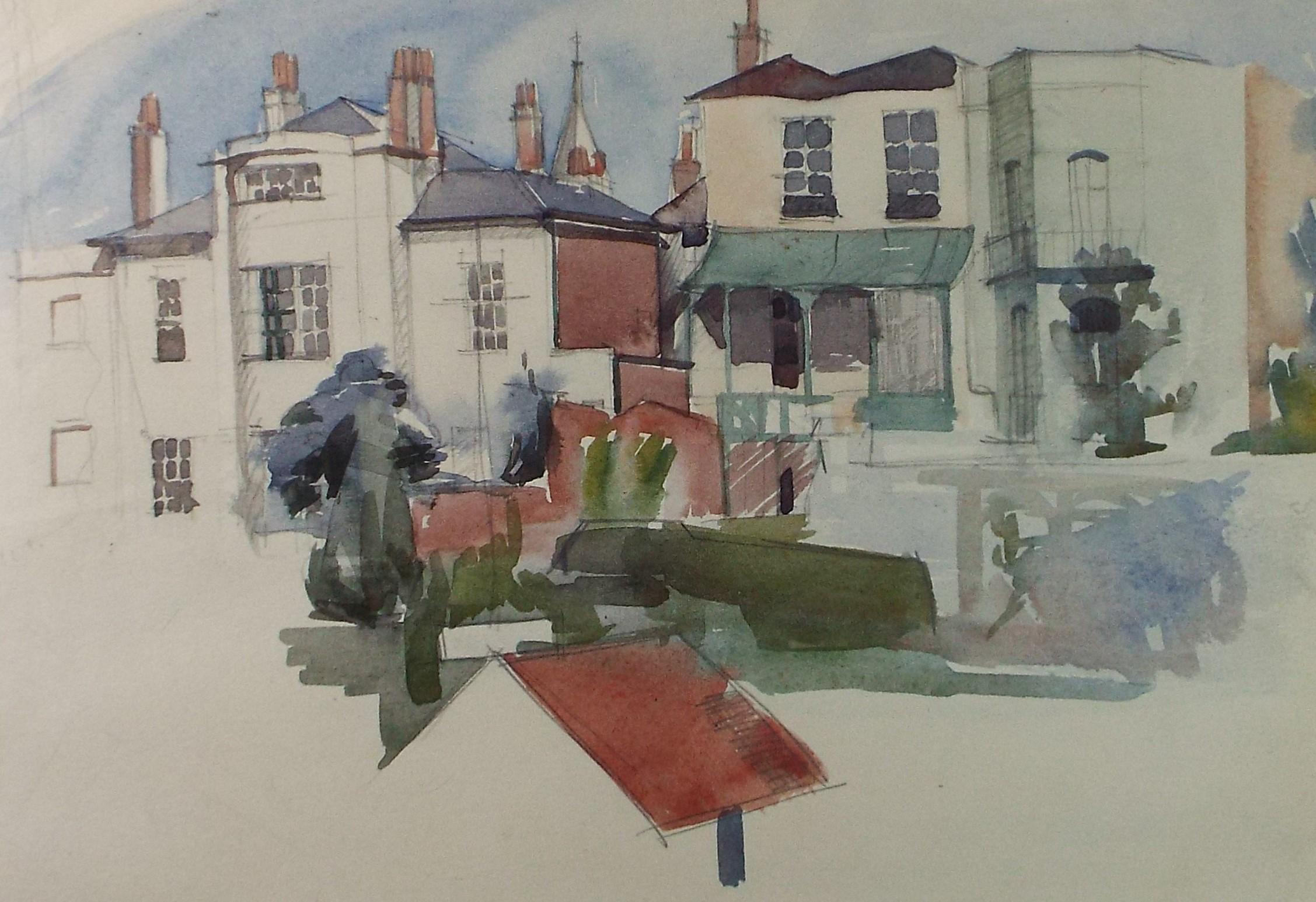 Original Watercolour, 'Street Scene', Circa 1950's, artist Unknown