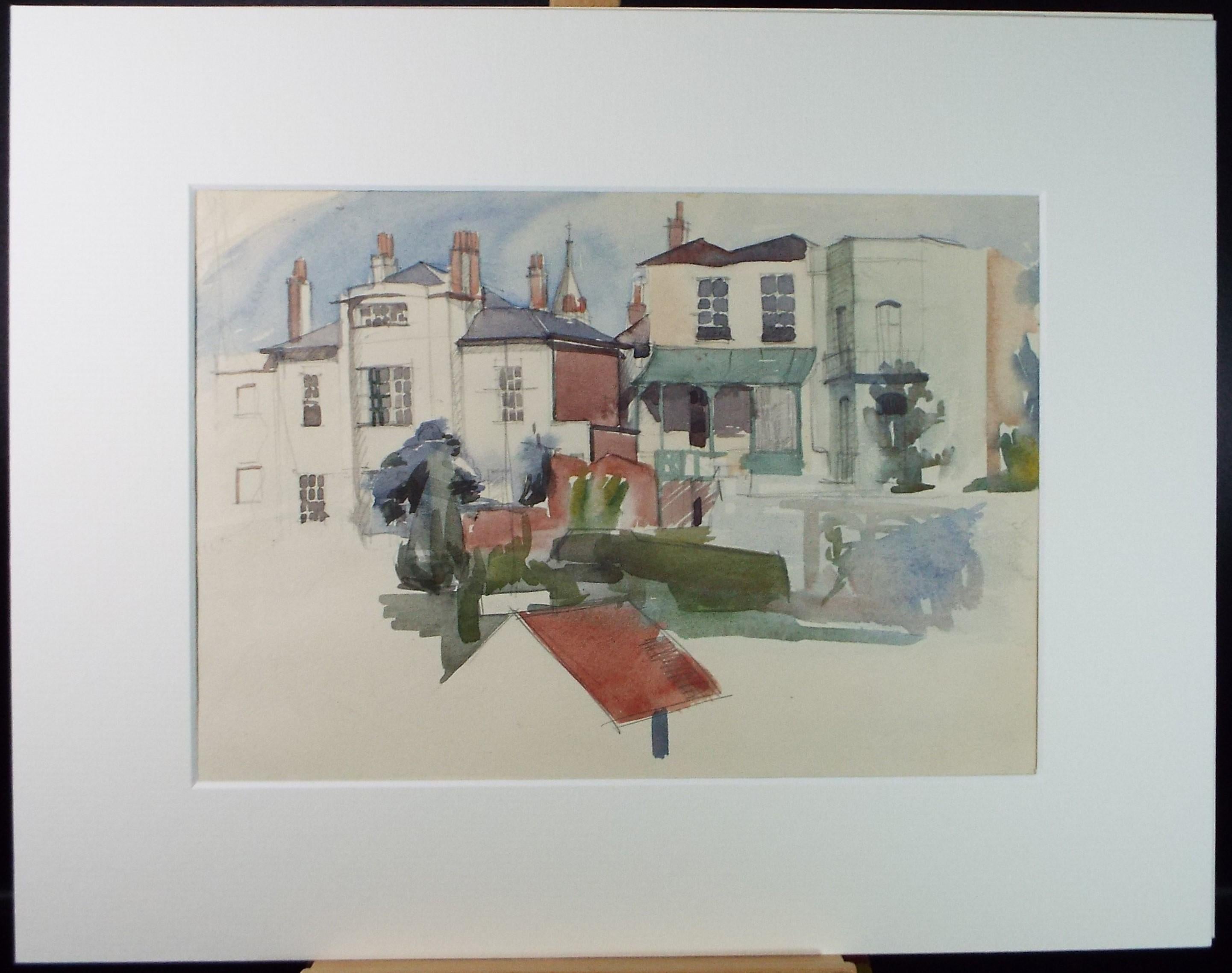 Original Watercolour, 'Street Scene', Circa 1950's, artist Unknown