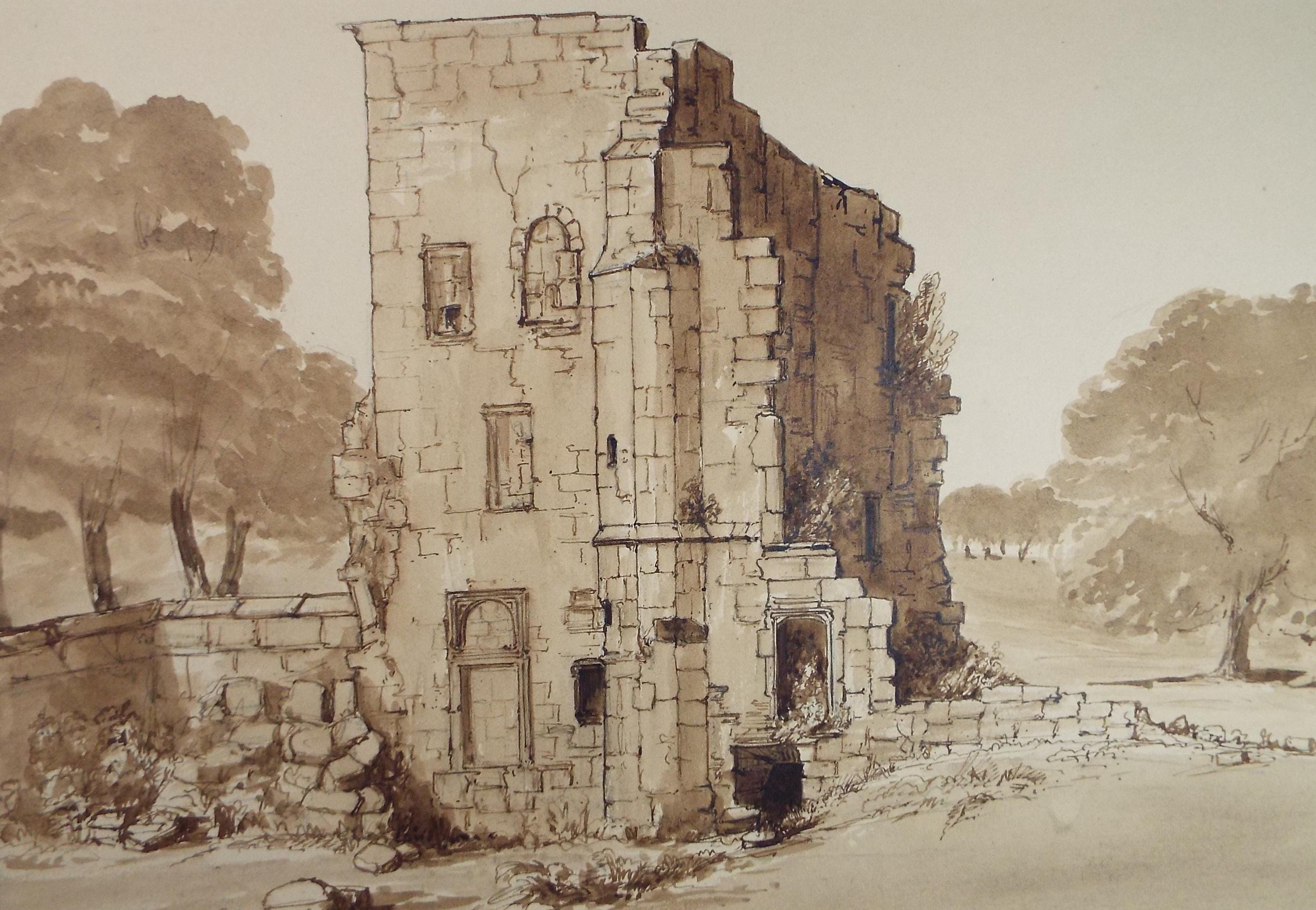 Original Watercolour 'Cartington Castle', Late 19th Century, Artist Unknown