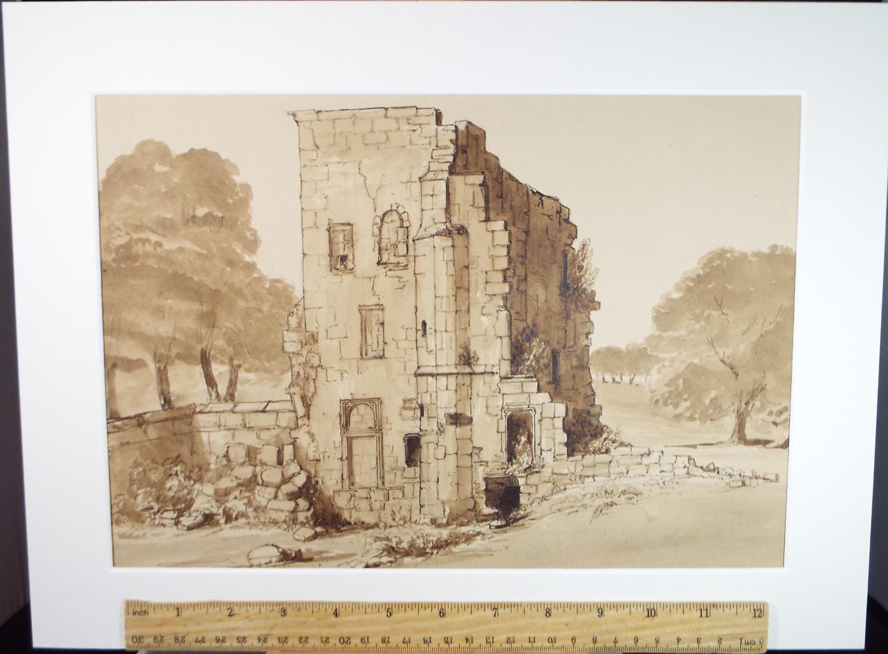 Original Watercolour 'Cartington Castle', Late 19th Century, Artist Unknown