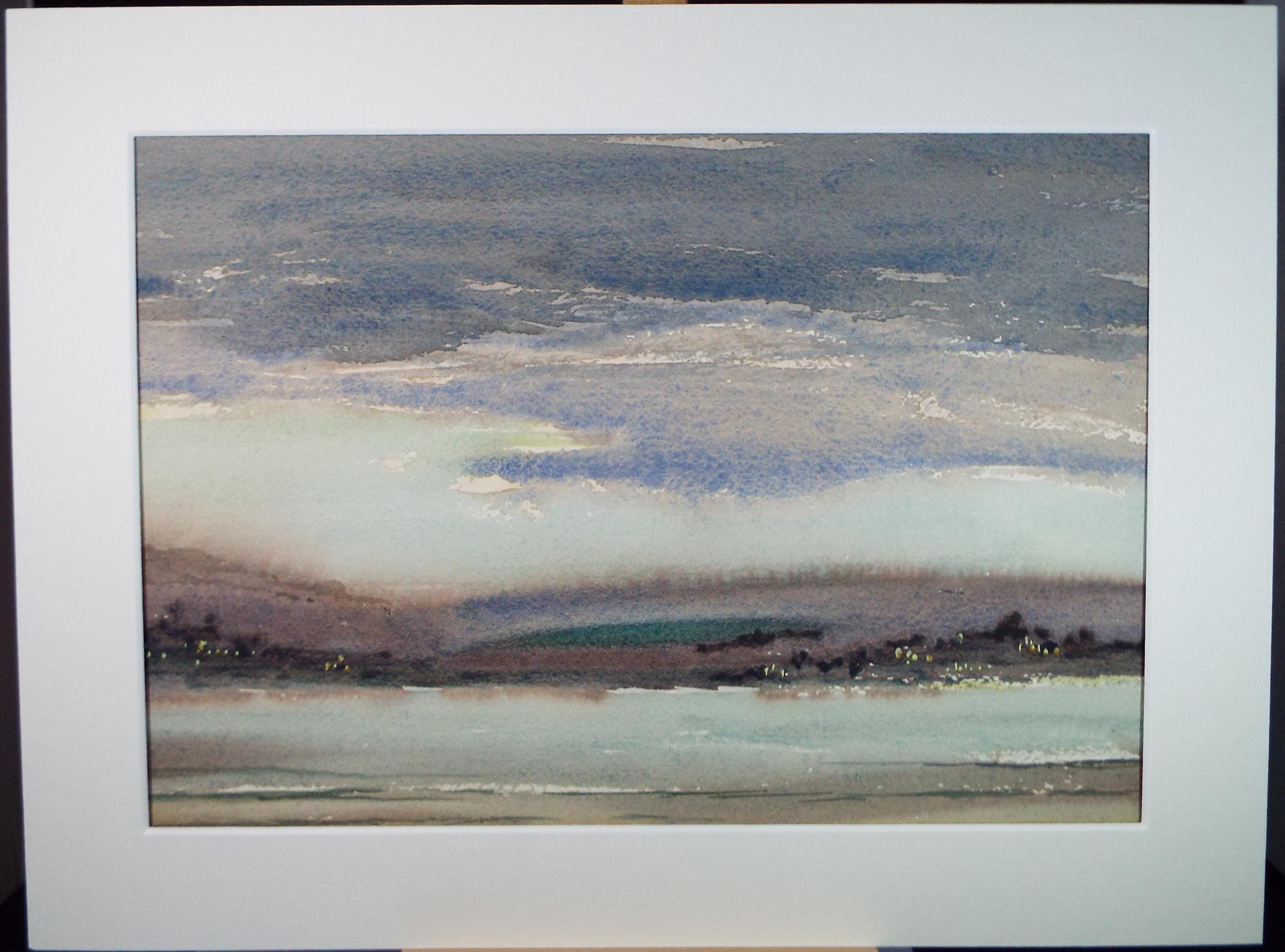 Original Watercolour, 'Twilight over the Coast', Gwen Rayner, c1970's