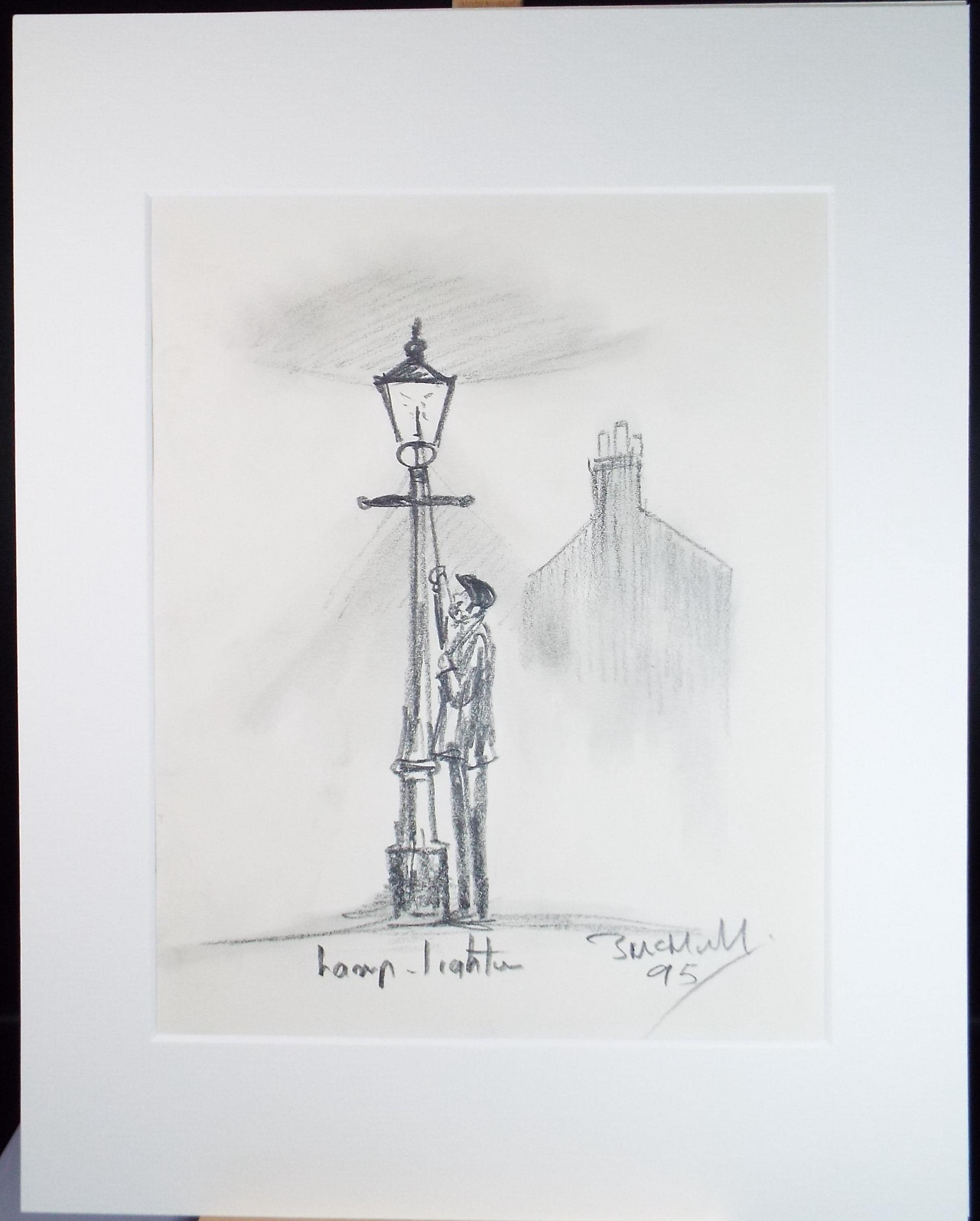 Original Pencil Drawing, 'Lamp Lighter', Bernard McMullen (British, 1952-2015), Circa 1990's