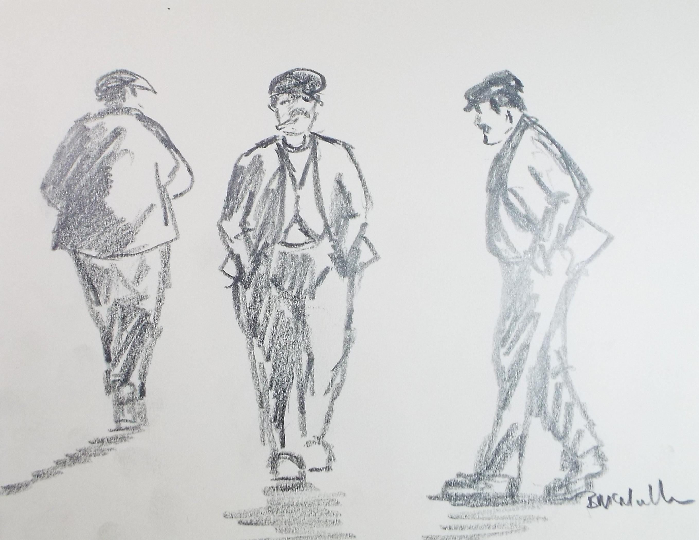 Original Pencil Drawing, 'Figure Studies', Bernard McMullen (British, 1952-2015), Circa 1990's