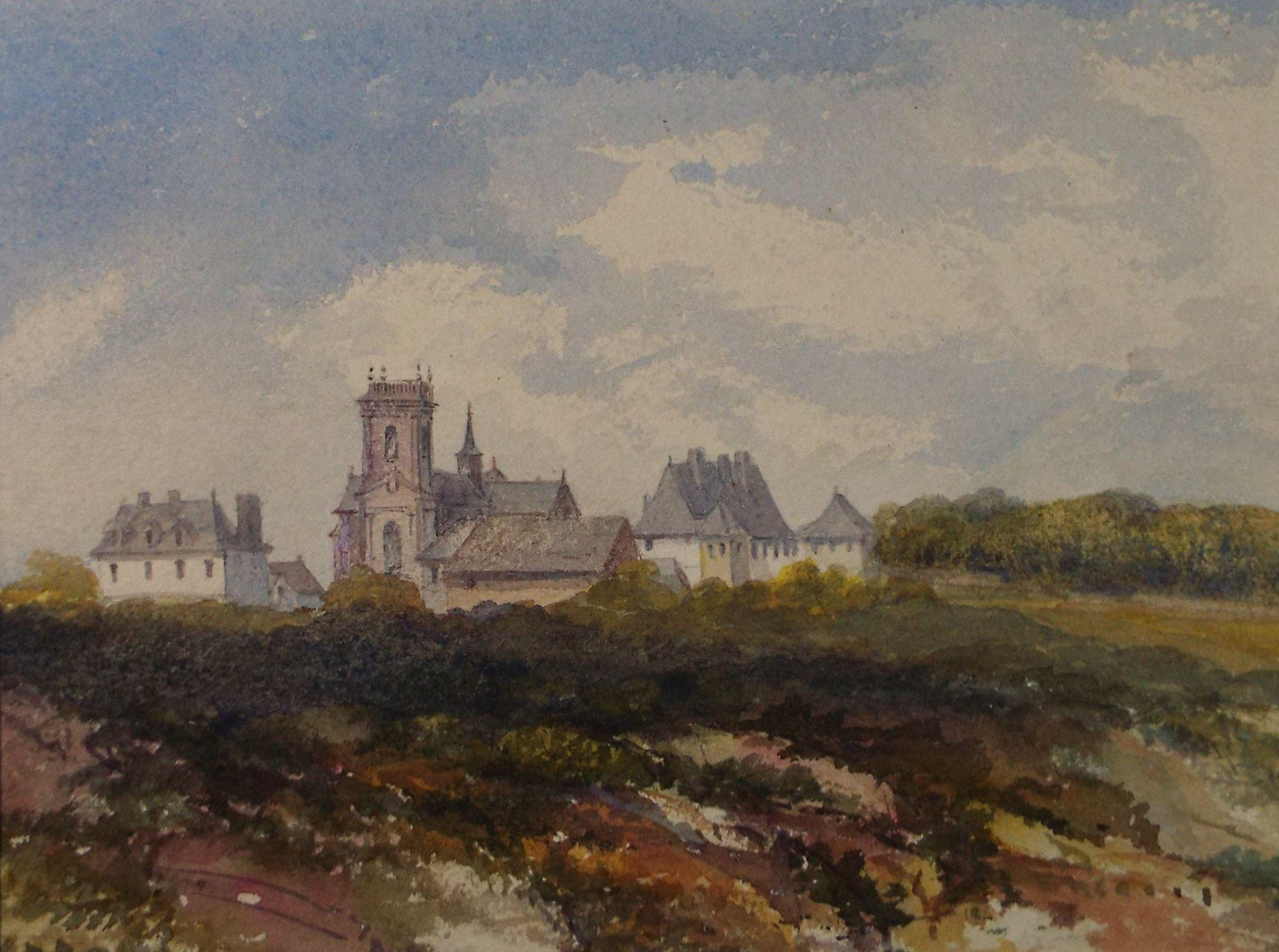 Original Watercolour, late 19th Century , 'French Monastery', Artist Unknown