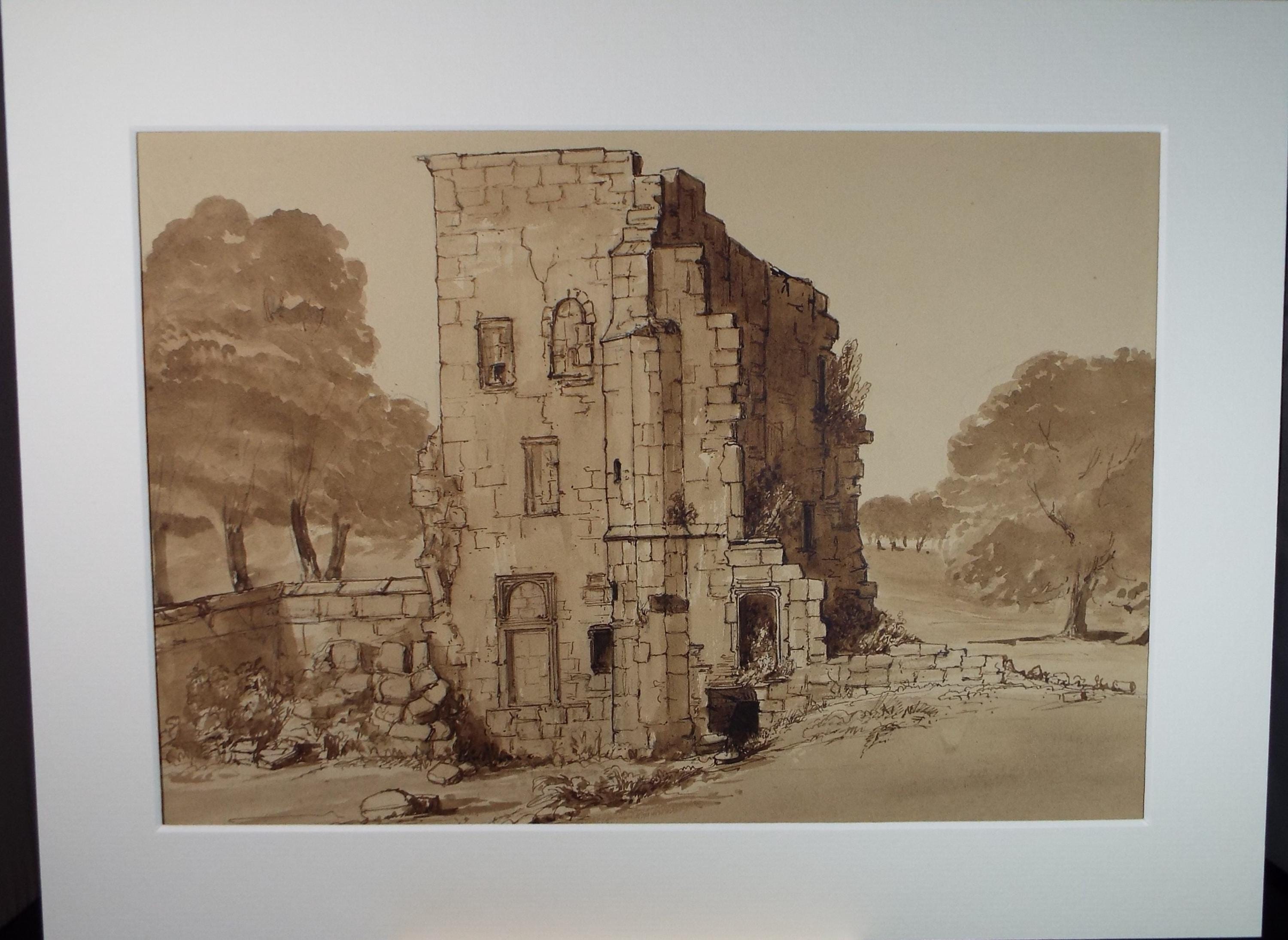 Original Watercolour 'Cartington Castle', Late 19th Century, Artist Unknown