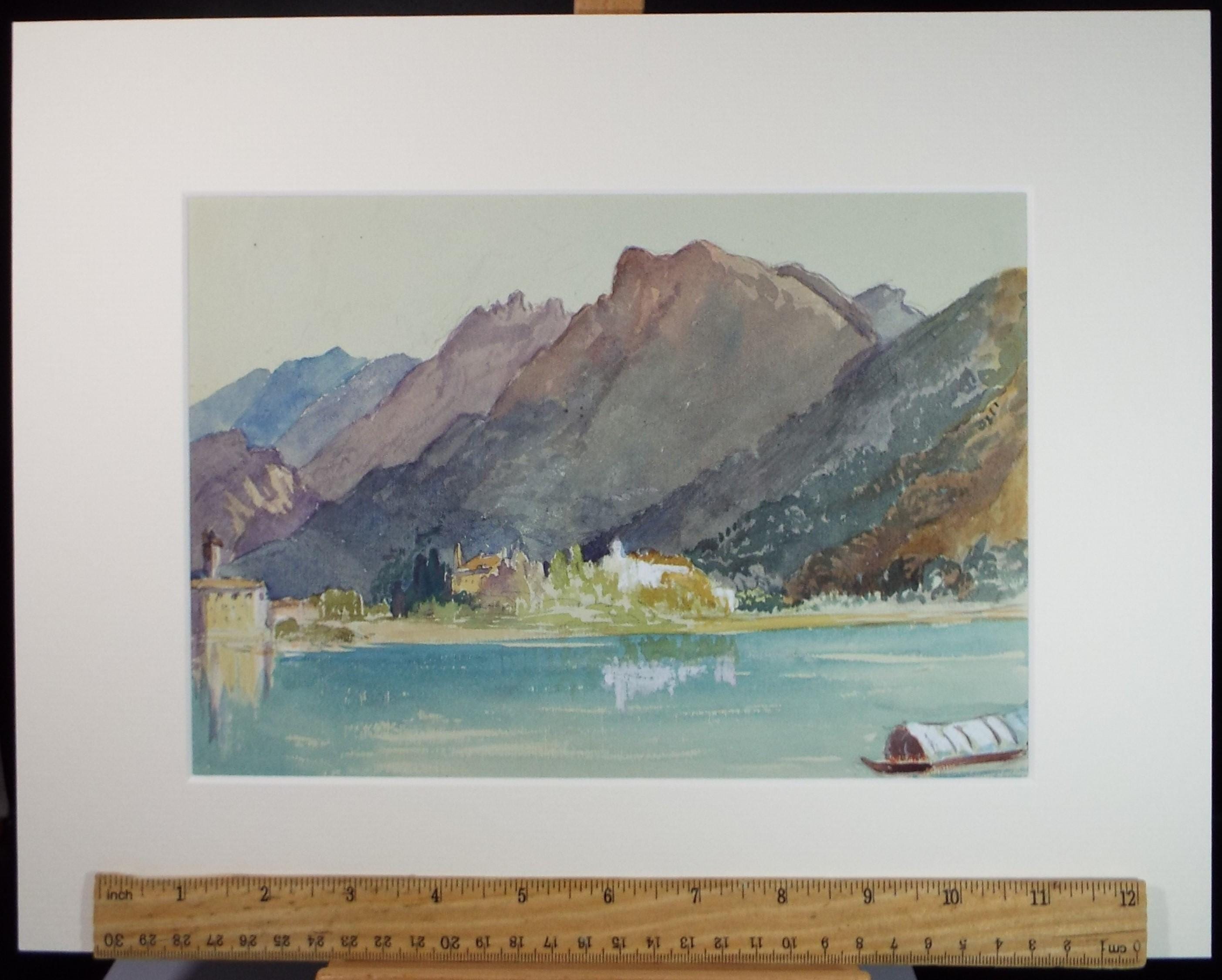 Original Watercolour, late 19th Century , 'Lake scene', Artist Unknown