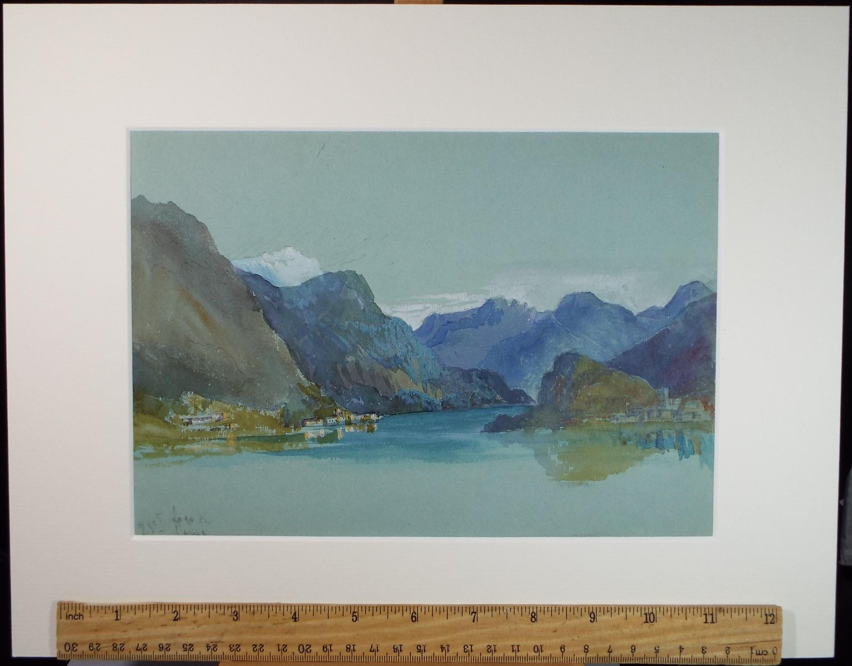 Original Watercolour, late 19th Century , 'Lake scene', Artist Unknown