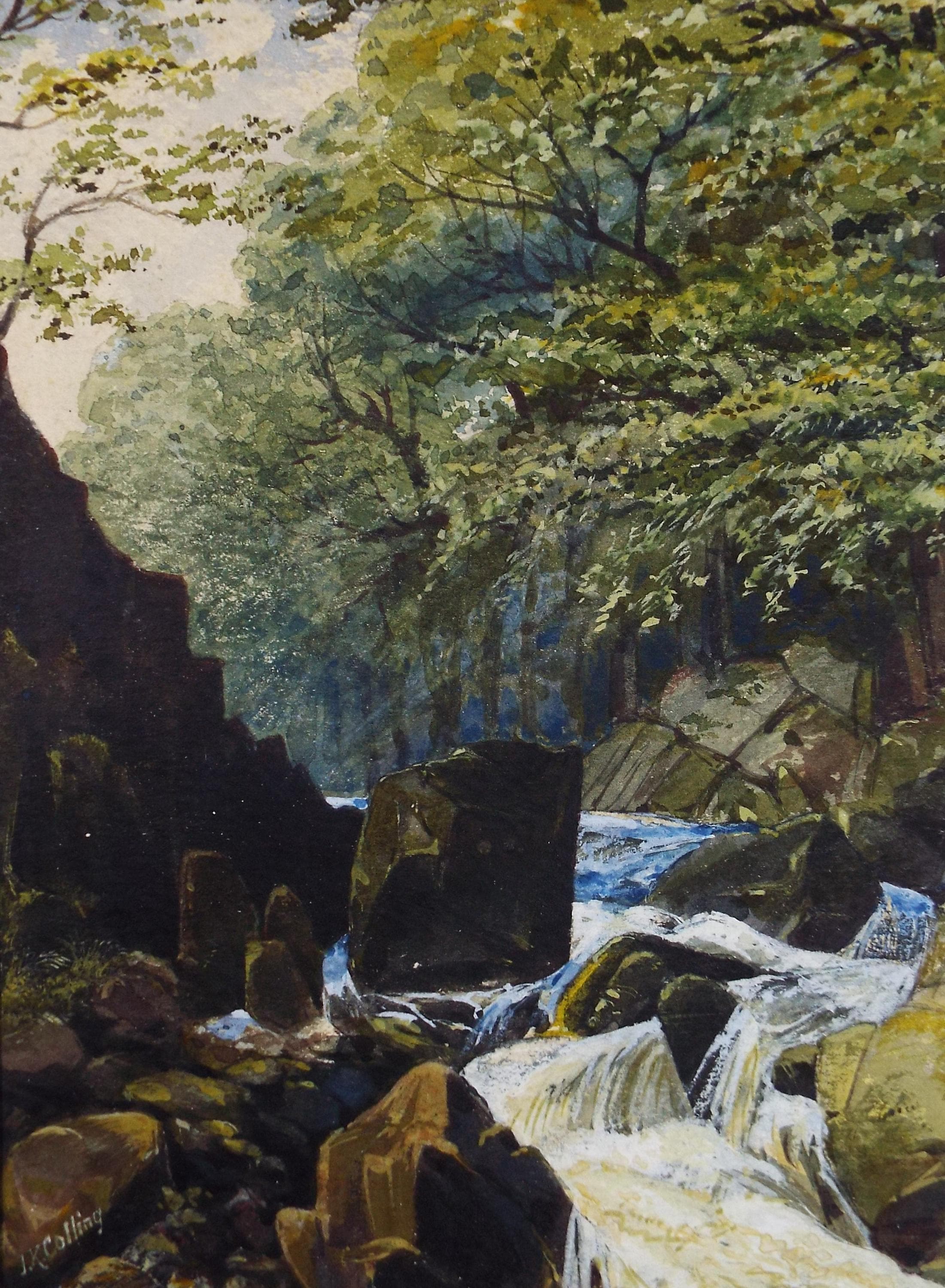 Original Watercolour, 'River Rapids', Late 19th Century, unknown artist