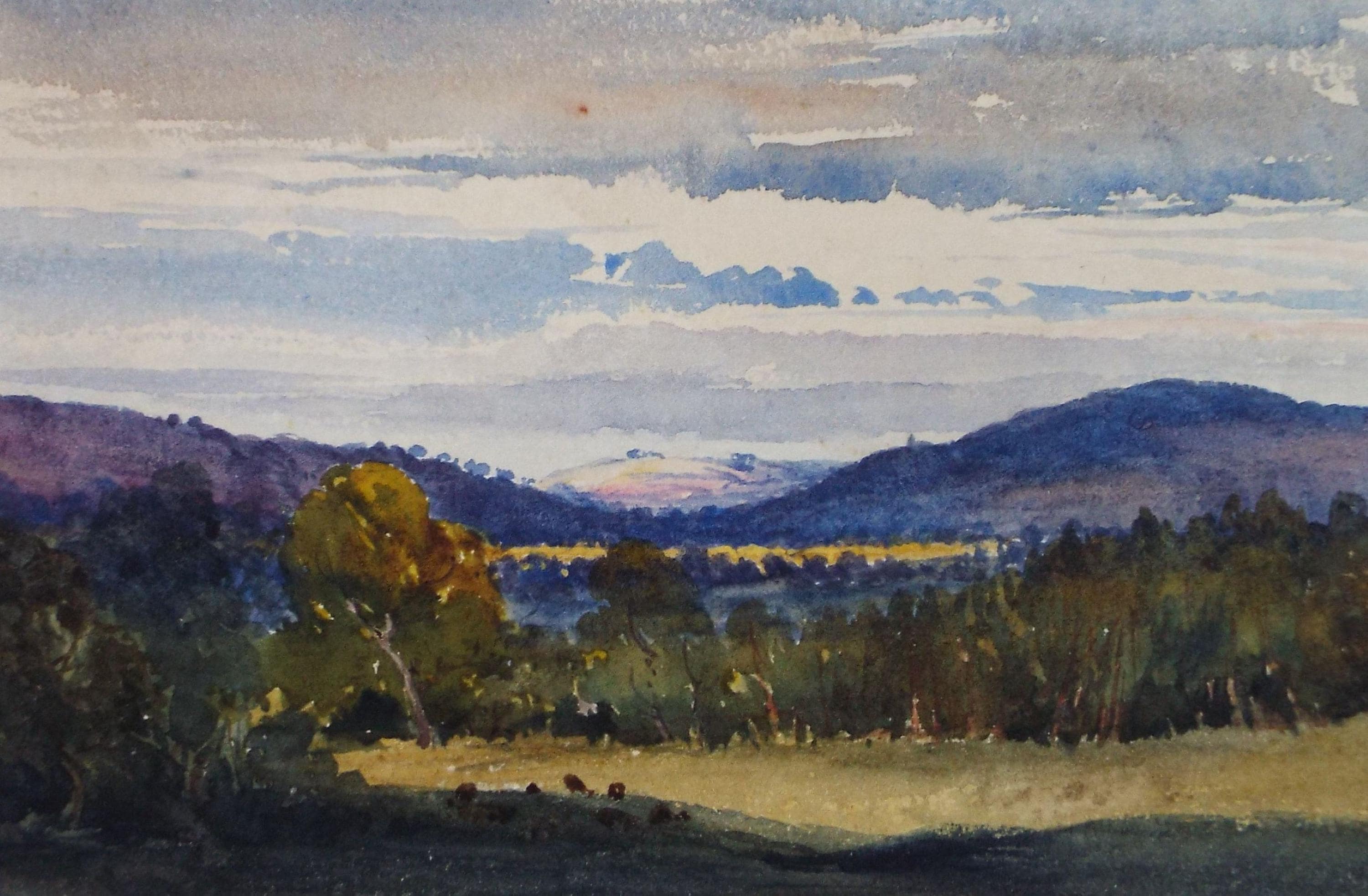 Original Watercolour, 'Pastoral Landscape' Circa 1980's, Adrian Bury (1891-1991)